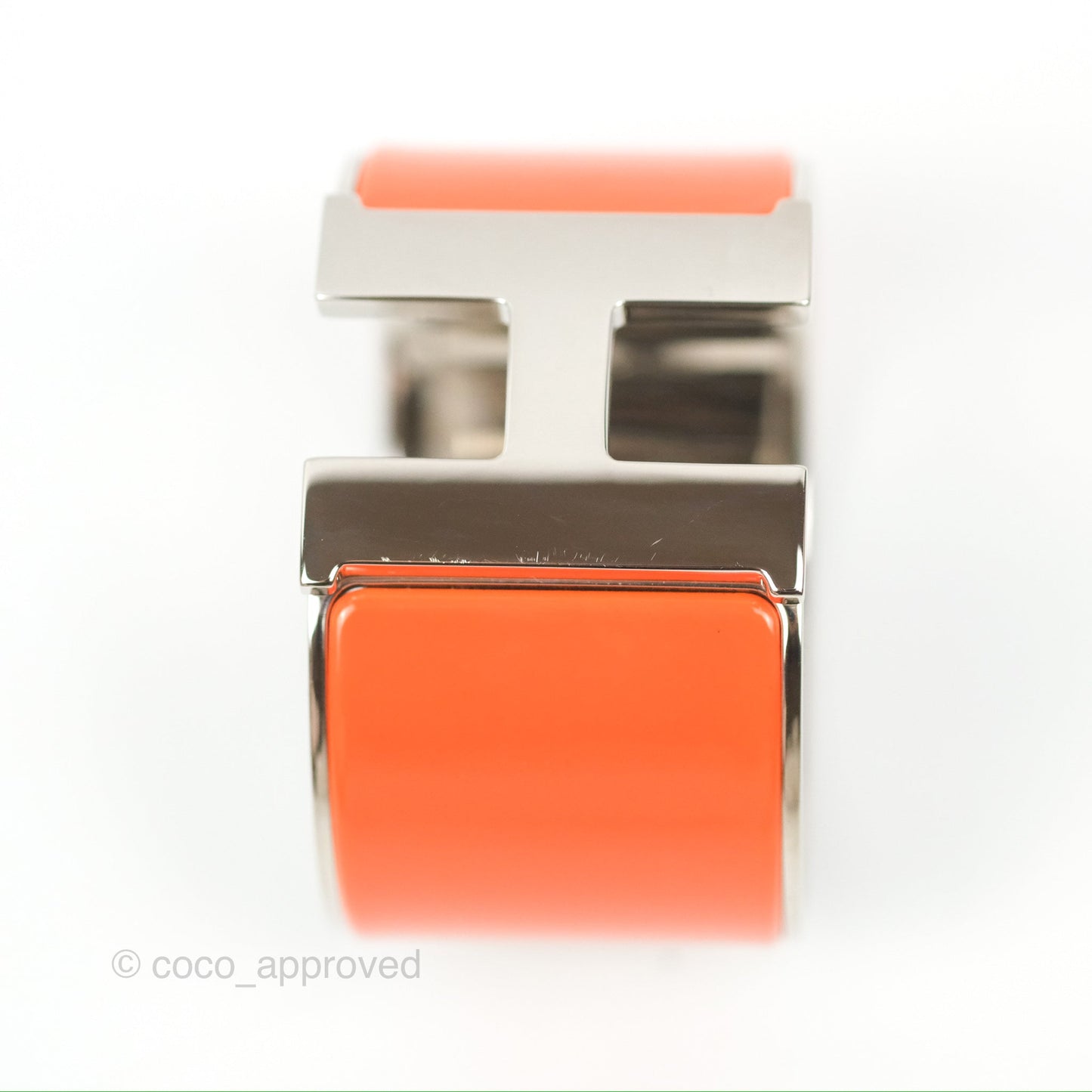 Hermès Clic Clac H Extra Wide Bracelet Orange Palladium Hardware