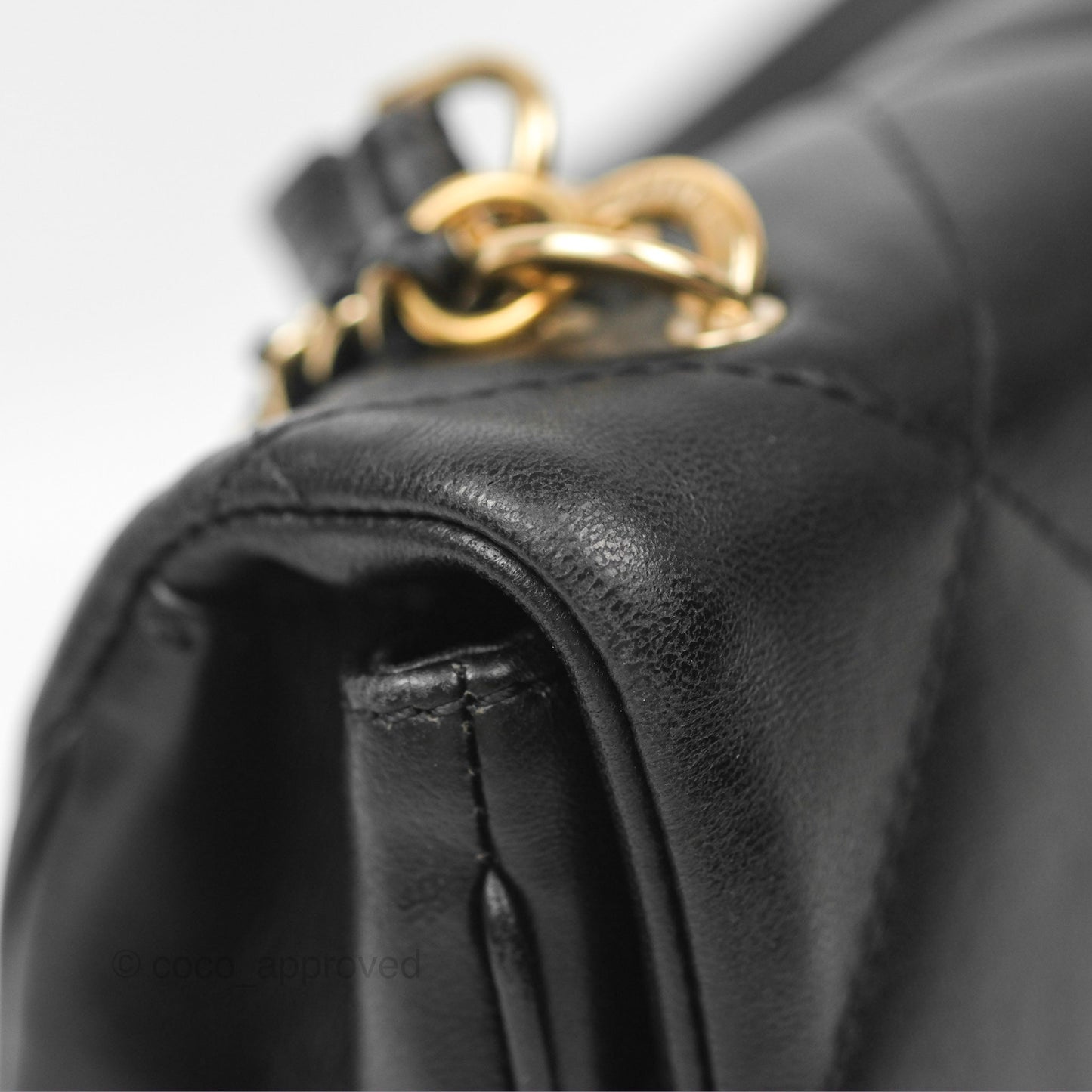 Chanel Small Coco Lady Quilted Flap Bag With Top Handle Black Calfskin Gold Hardware