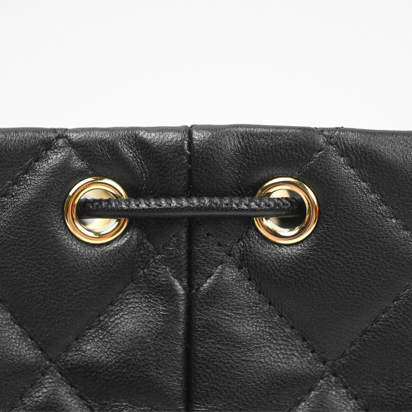 Chanel Small Bucket With Chain Black Lambskin Gold Hardware