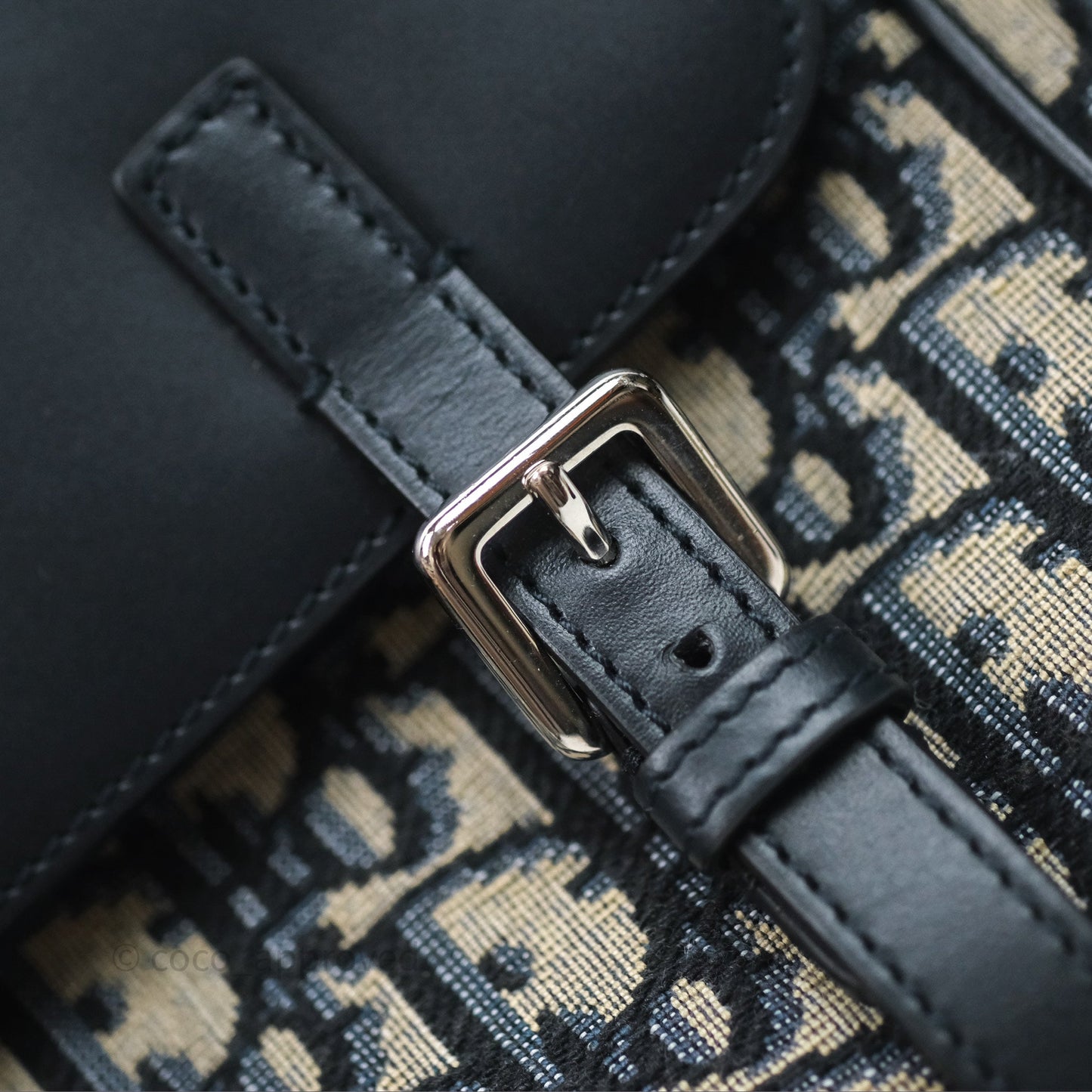Christian Dior Messenger Bag Smooth Calfskin Blue Dior Oblique Jacquard