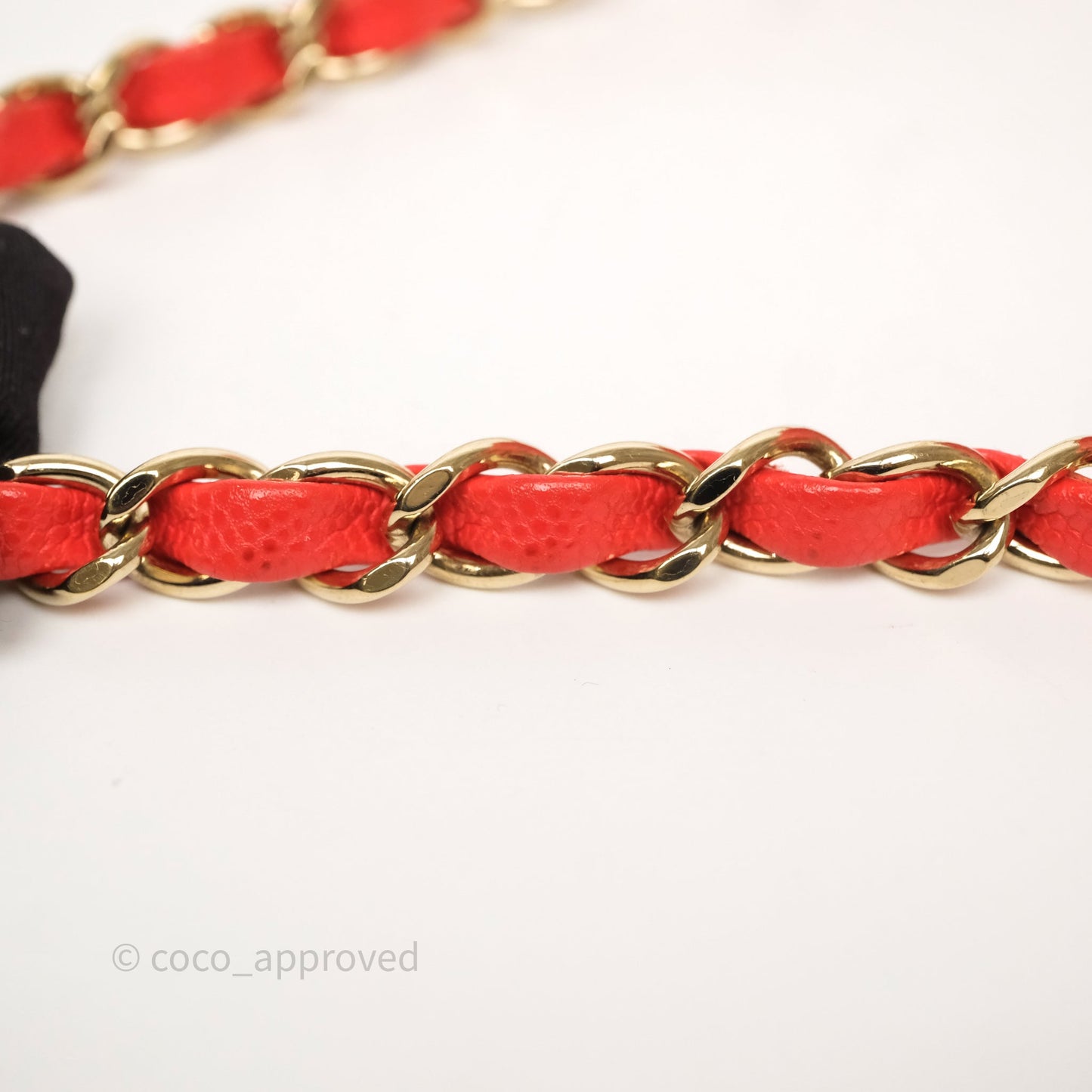 Chanel Small Classic Flap Quilted Red Orange Caviar Gold Hardware