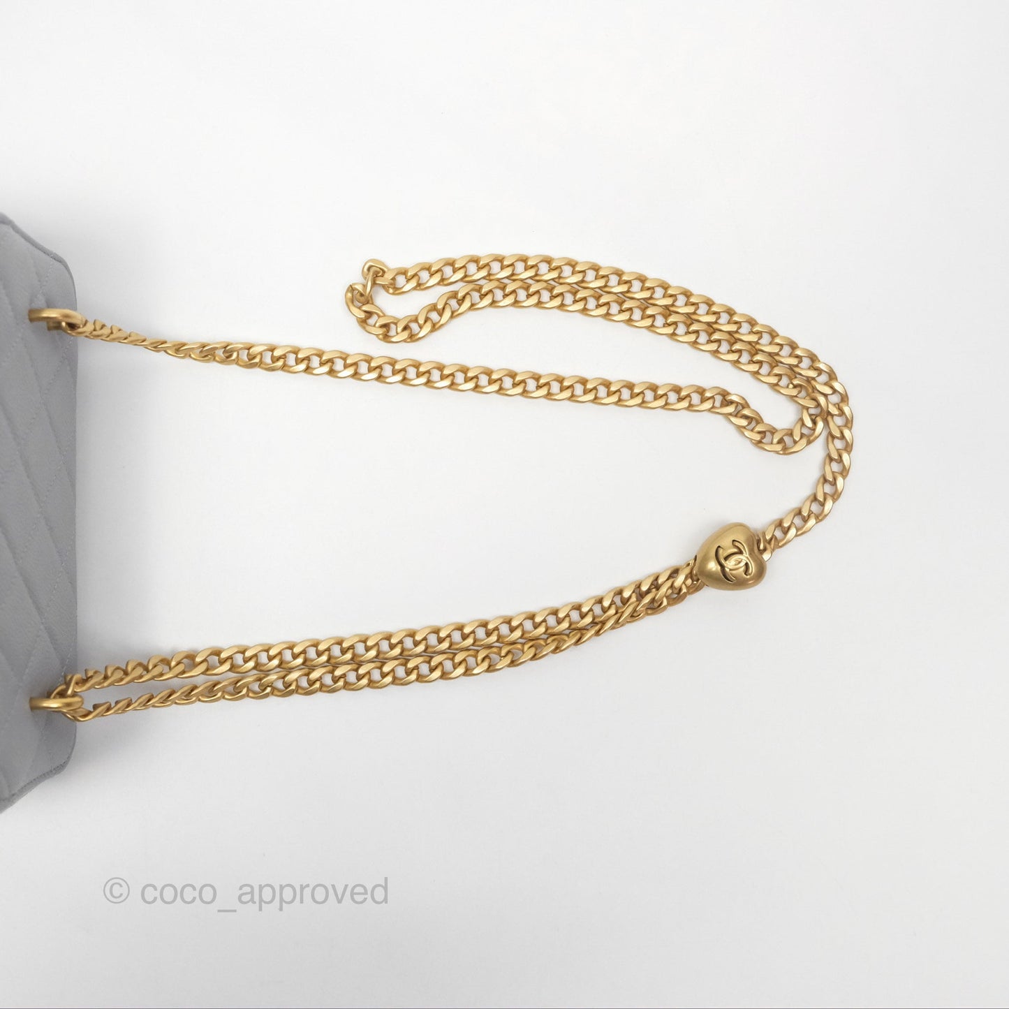Chanel Vanity with Heart Adjustable Chain Grey Caviar Aged Gold Hardware