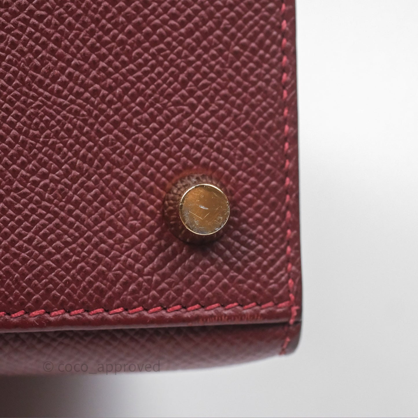 Hermès Sellier Kelly 25 Rouge H Epsom Gold Hardware