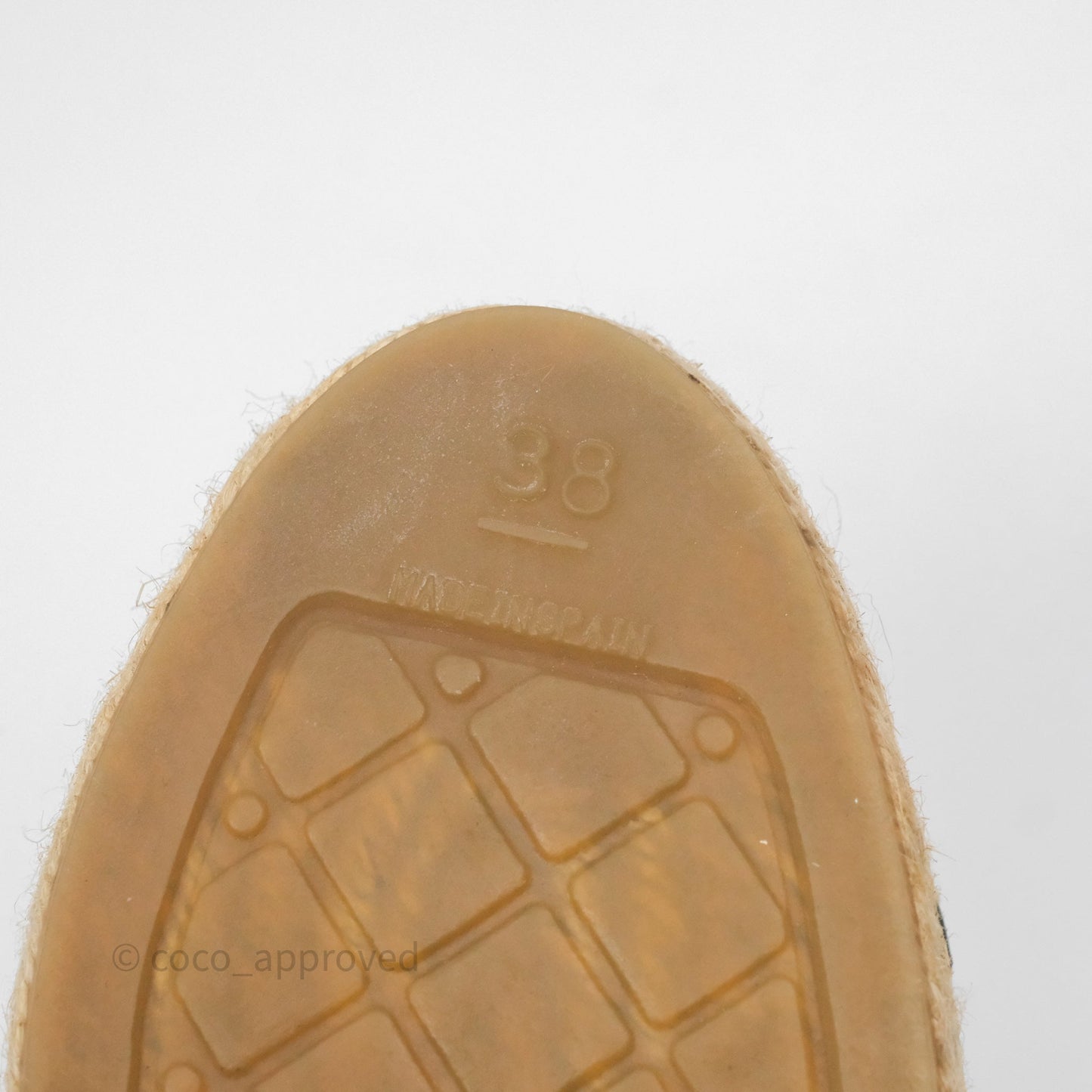Chanel Espadrille Black Leather Size 38
