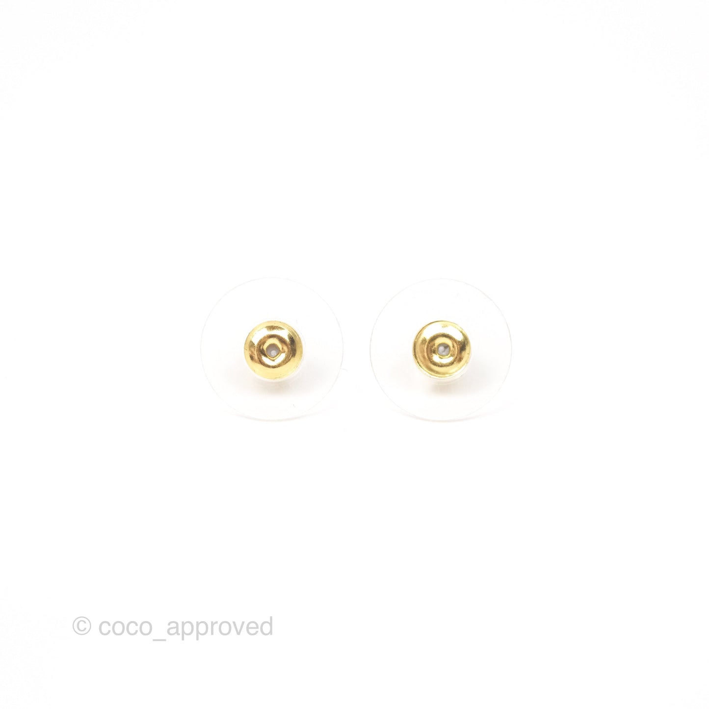 Chanel Crystal CC Star Earrings Gold Tone 23A
