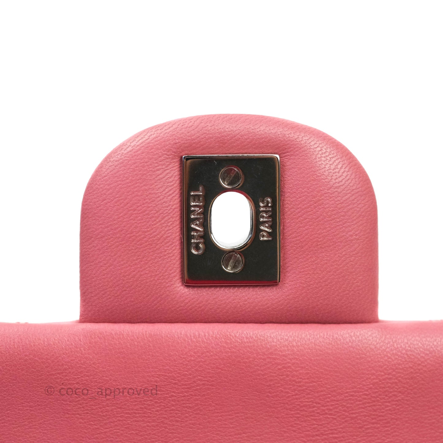 Chanel Quilted Clutch with Chain Lambskin Pink Silver Hardware