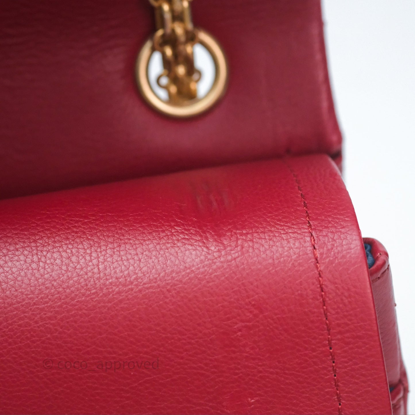 Chanel Reissue 225 Chevron Red Aged Calfskin Aged Gold Hardware