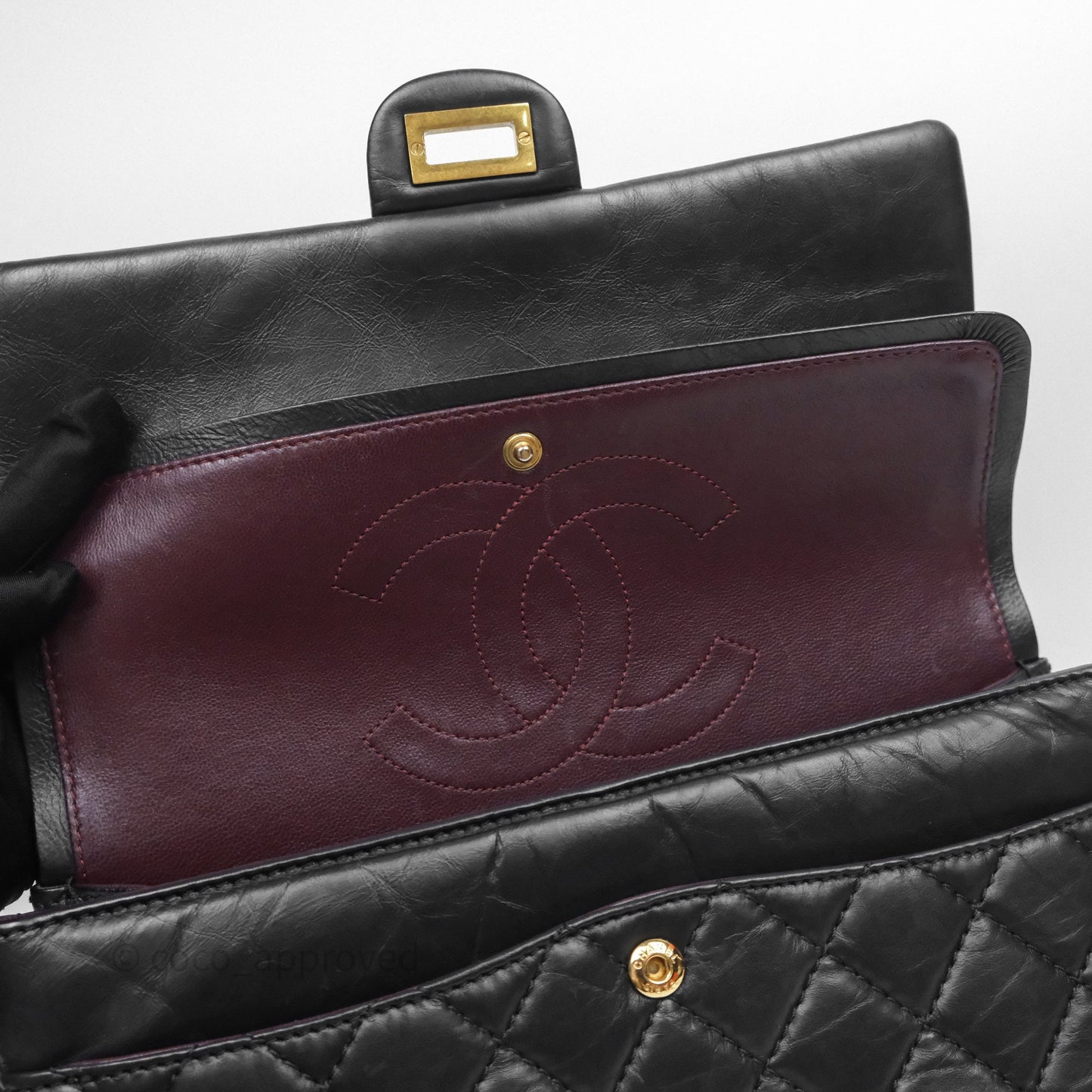 Chanel Quilted 2.55 Reissue 226 Flap Bag Black Aged Calfskin Gold Hardware