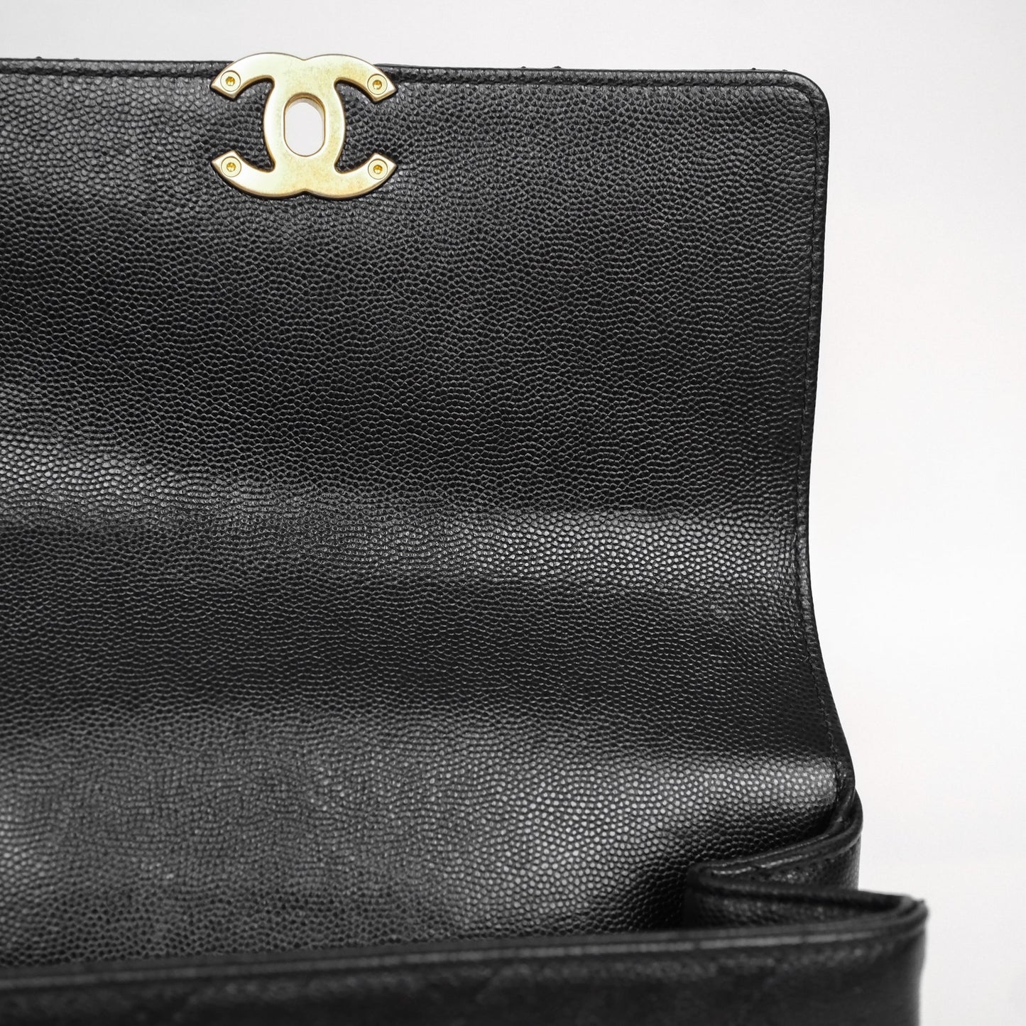 Chanel Mini Bracelet On Chain Flap Bag Flat Quilted Black Caviar Aged Gold Hardware