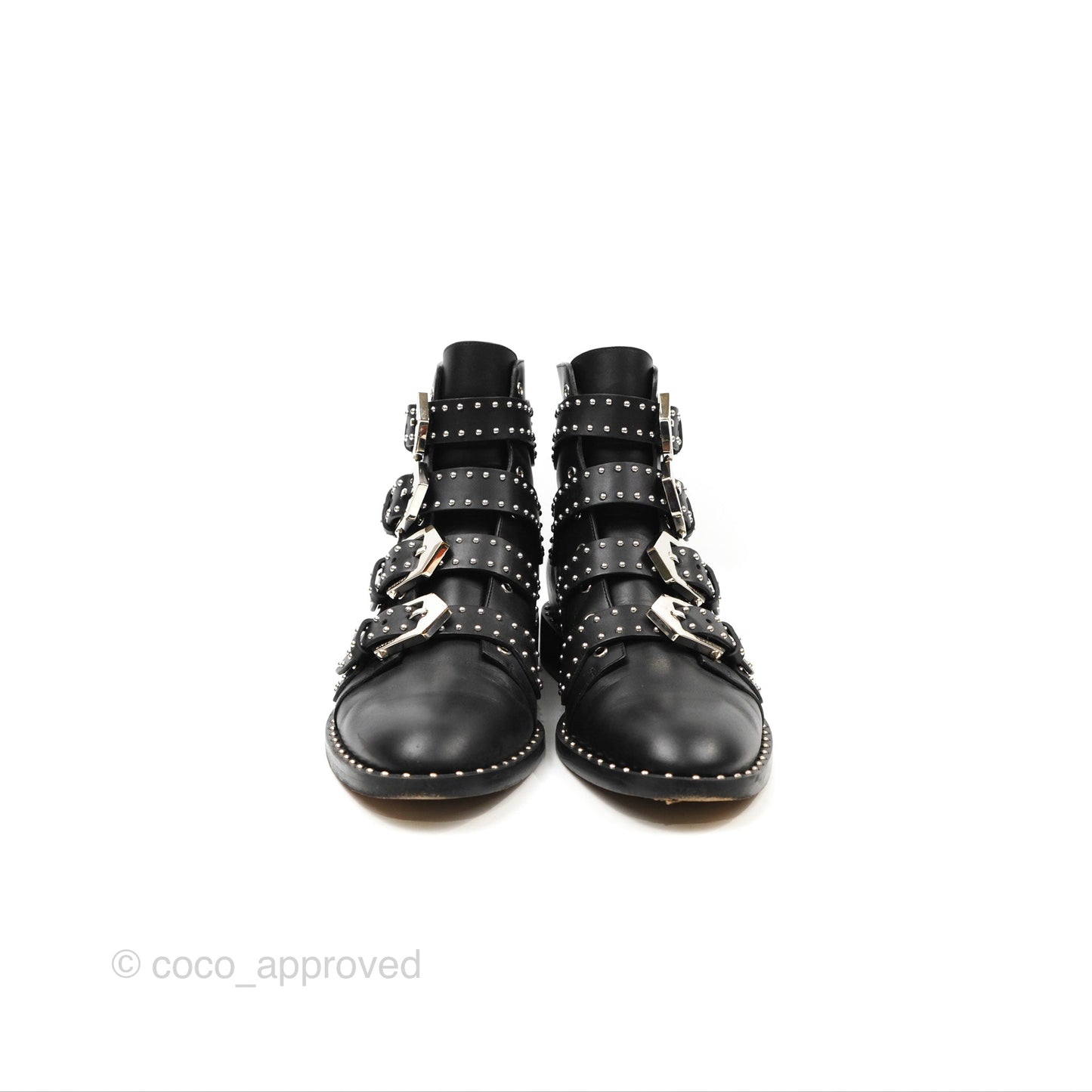 Givenchy Studded Buckle Ankle Boots Black Size 37
