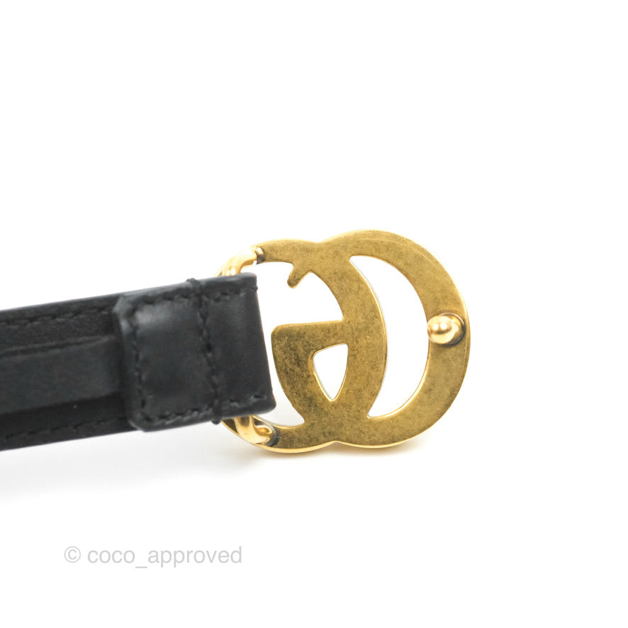Gucci Calfskin Double GG 20mm Belt 75 30 Black