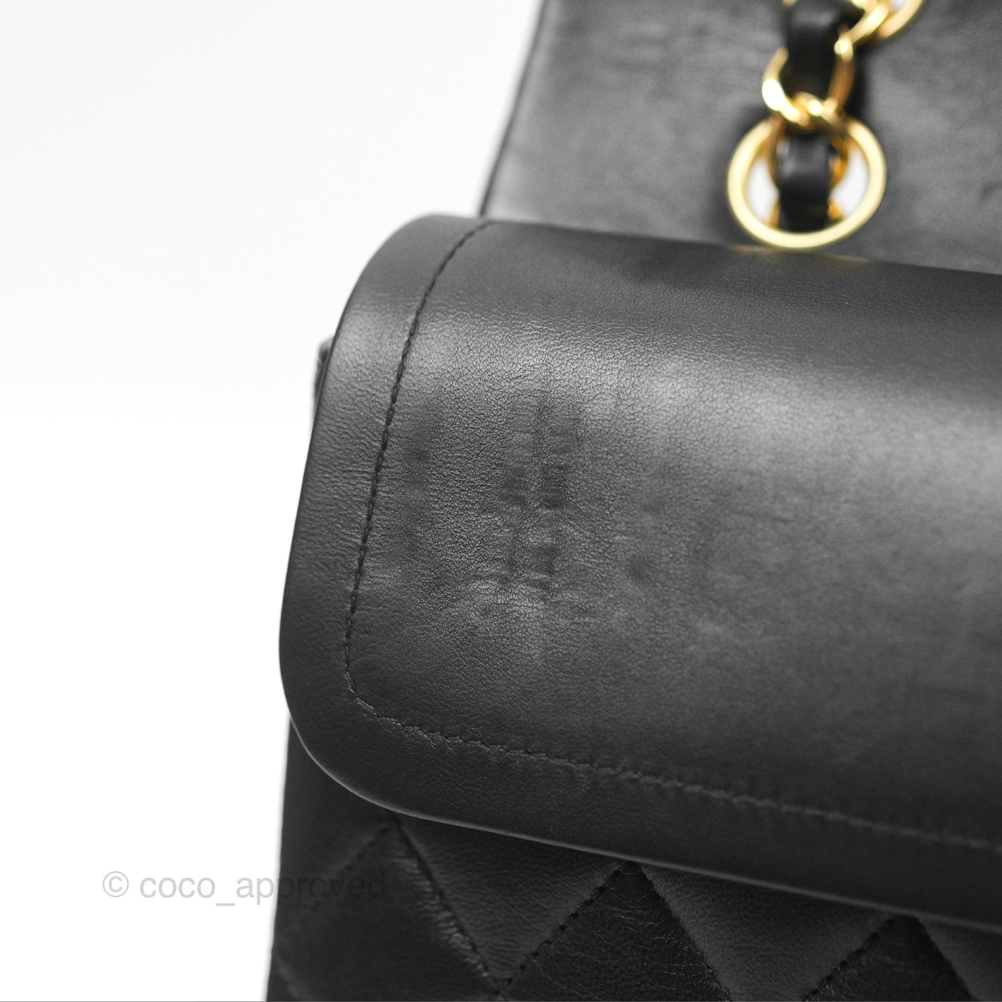 Chanel Classic M/L Medium Flap Quilted Black Lambskin Gold Hardware