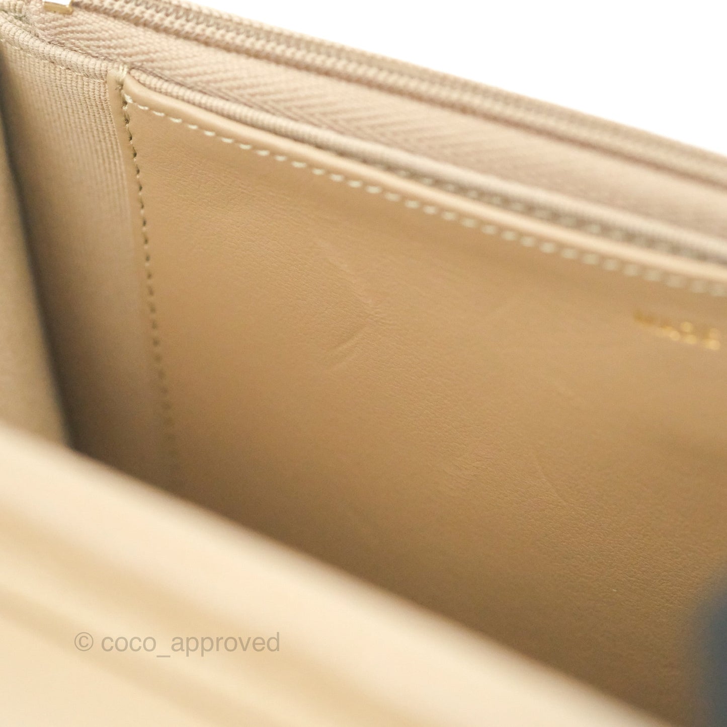 Chanel Quilted Classic Wallet on Chain WOC Dark Beige Caviar Gold Hardware