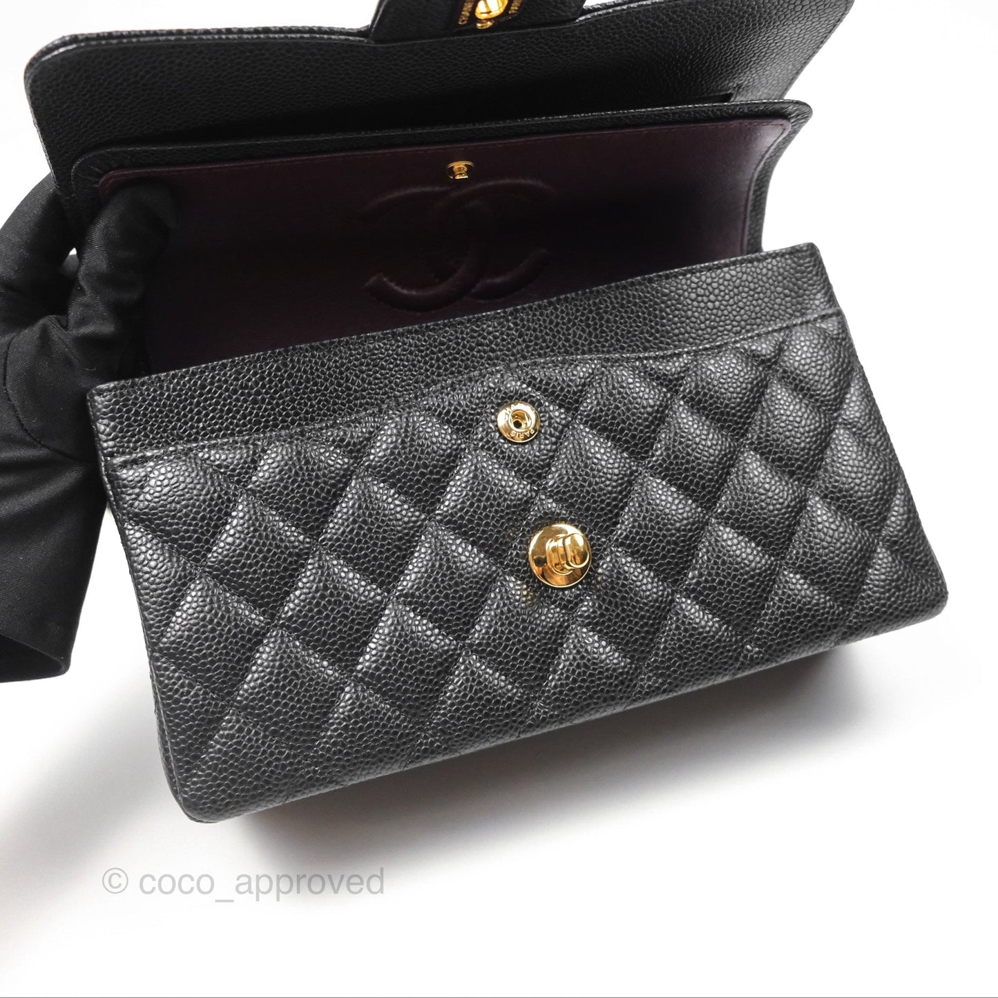 Chanel Small S/M Classic Flap Quilted Black Caviar Gold Hardware