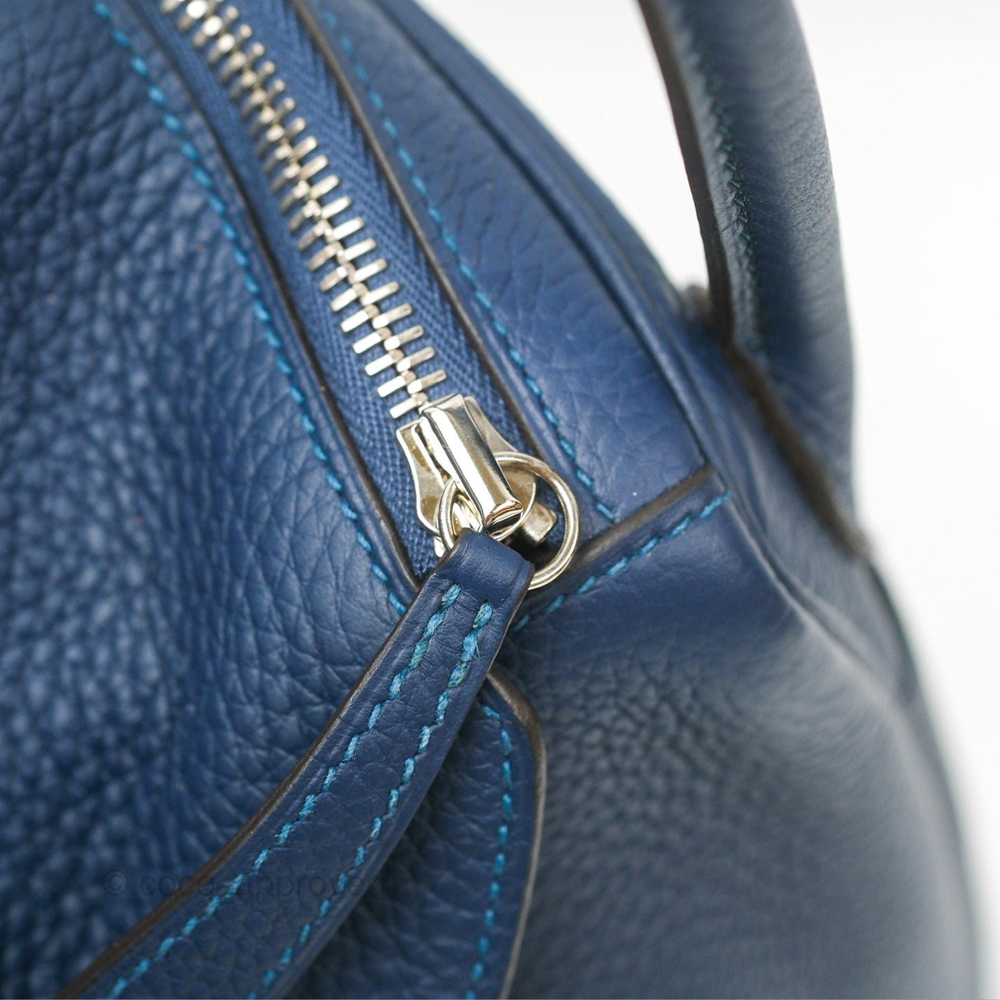 Hermès Lindy 30 Blue Saphir/ Blue Izmir Clemence Palladium Hardware
