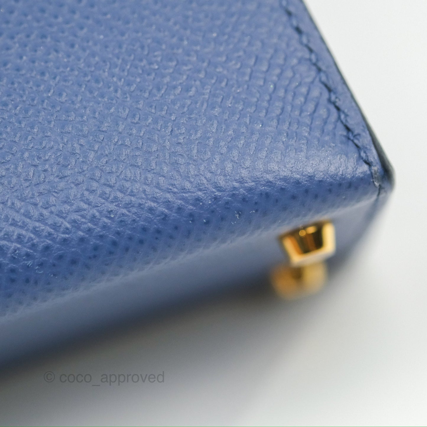 Hermès Mini Kelly II Bleu Brighton Epsom Gold Hardware