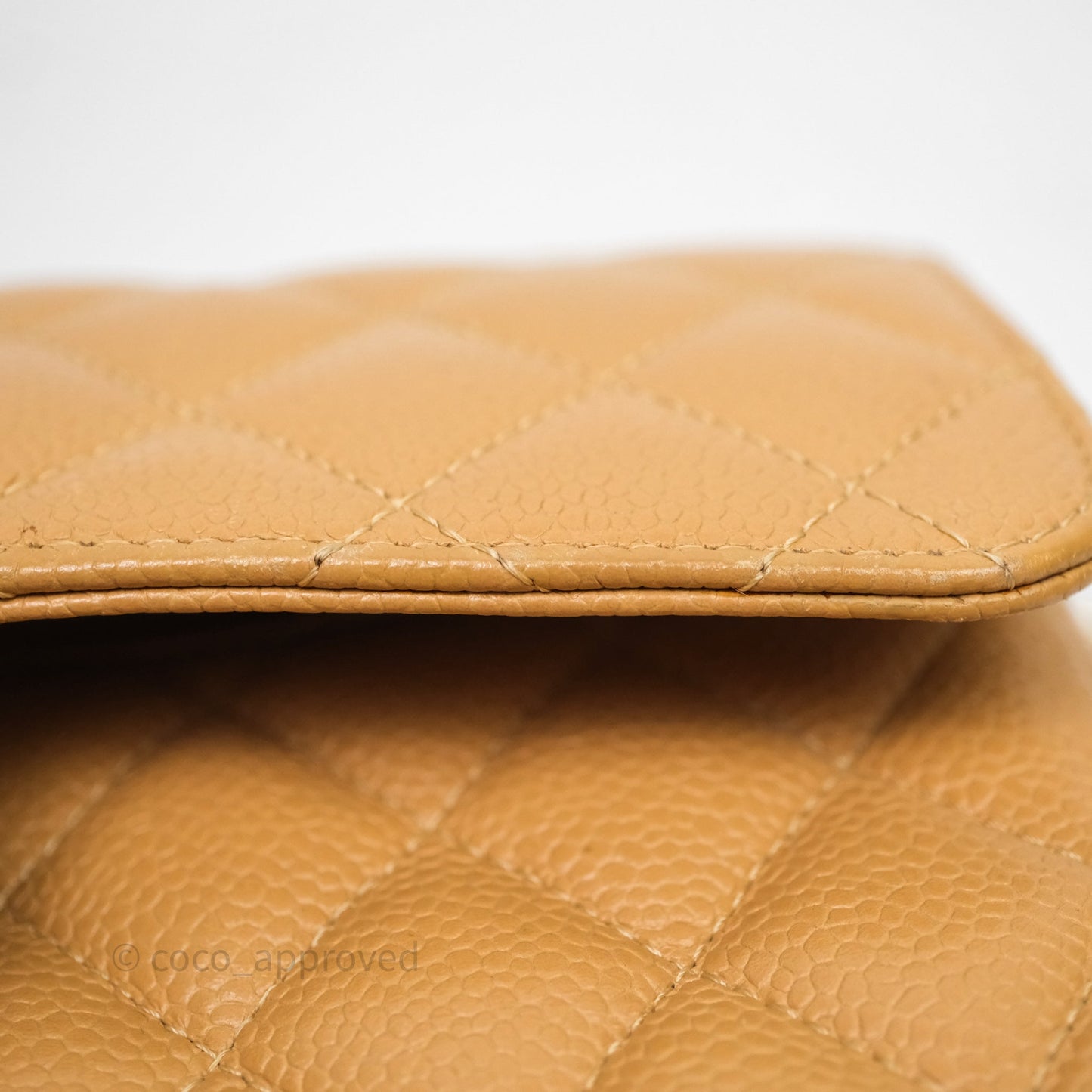 Chanel Vintage Small Classic Flap Beige Claire Caviar 24K Gold Hardware