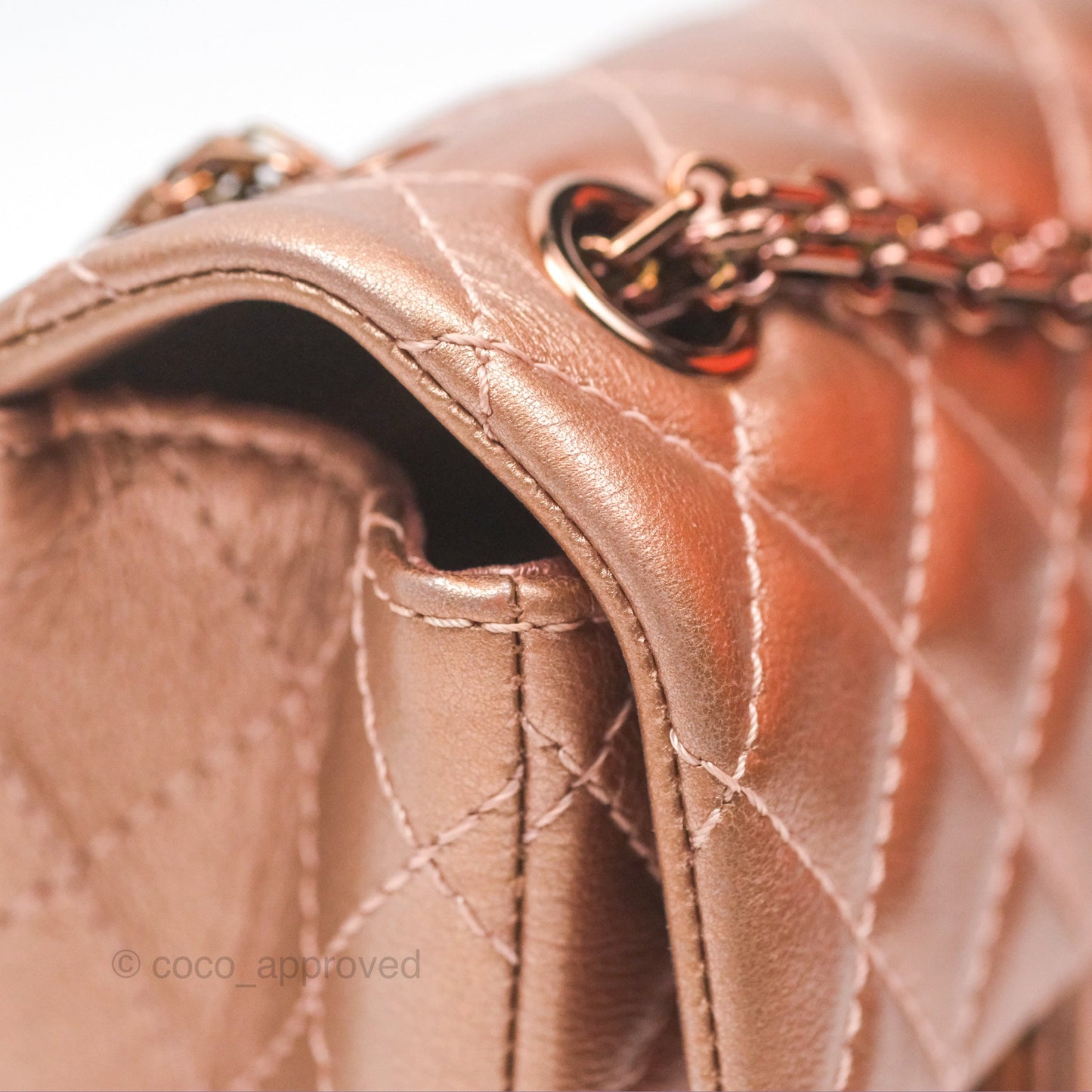 Chanel Mini Reissue 224 Copper Metallic Calfskin Rose Gold