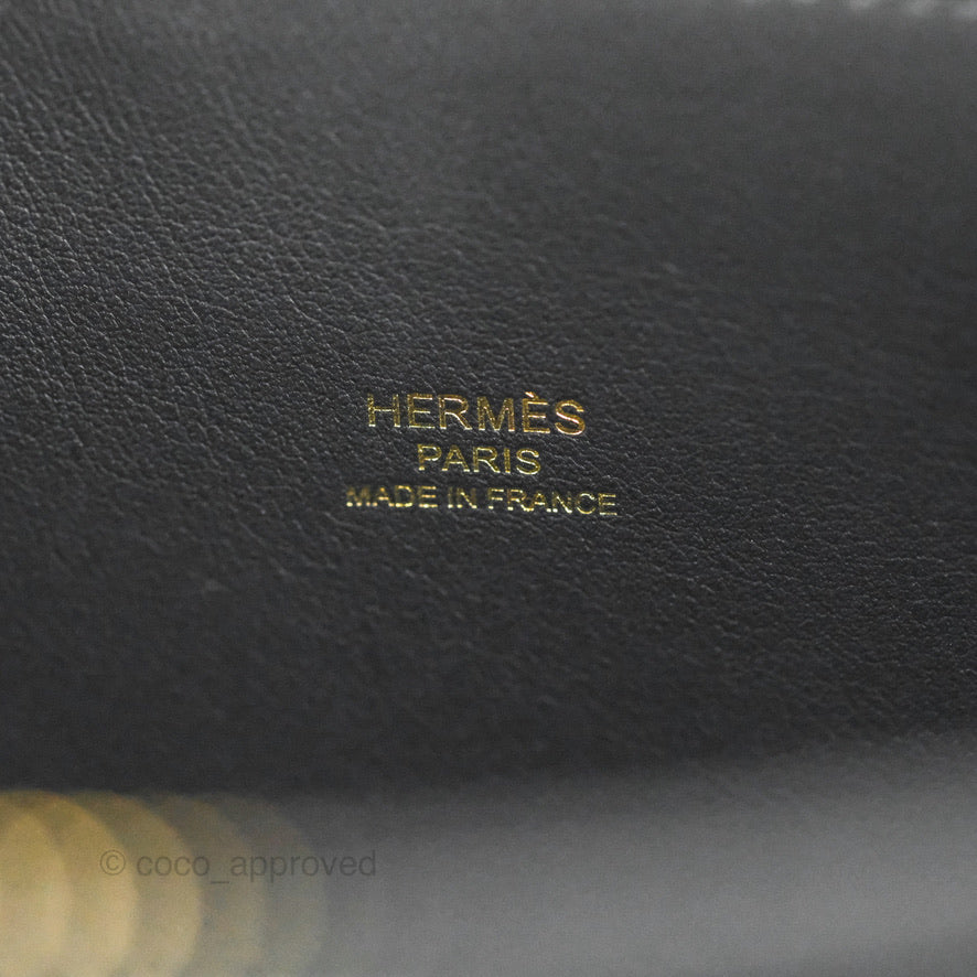 Hermès Bolide 1923 25 Black Epsom Gold Hardware