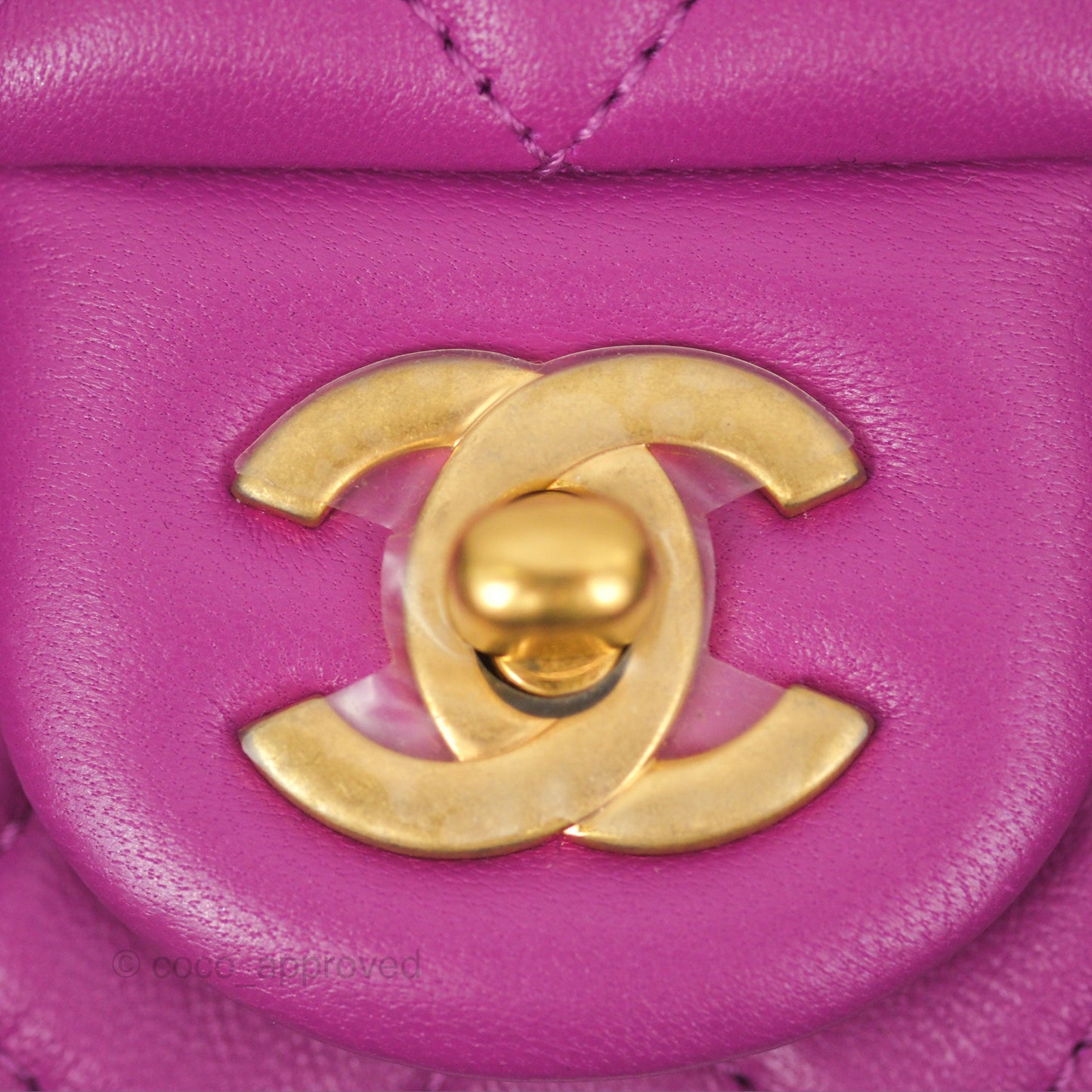 Chanel Mini Rectangular Pearl Crush Quilted Purple Lambskin Aged Gold Hardware
