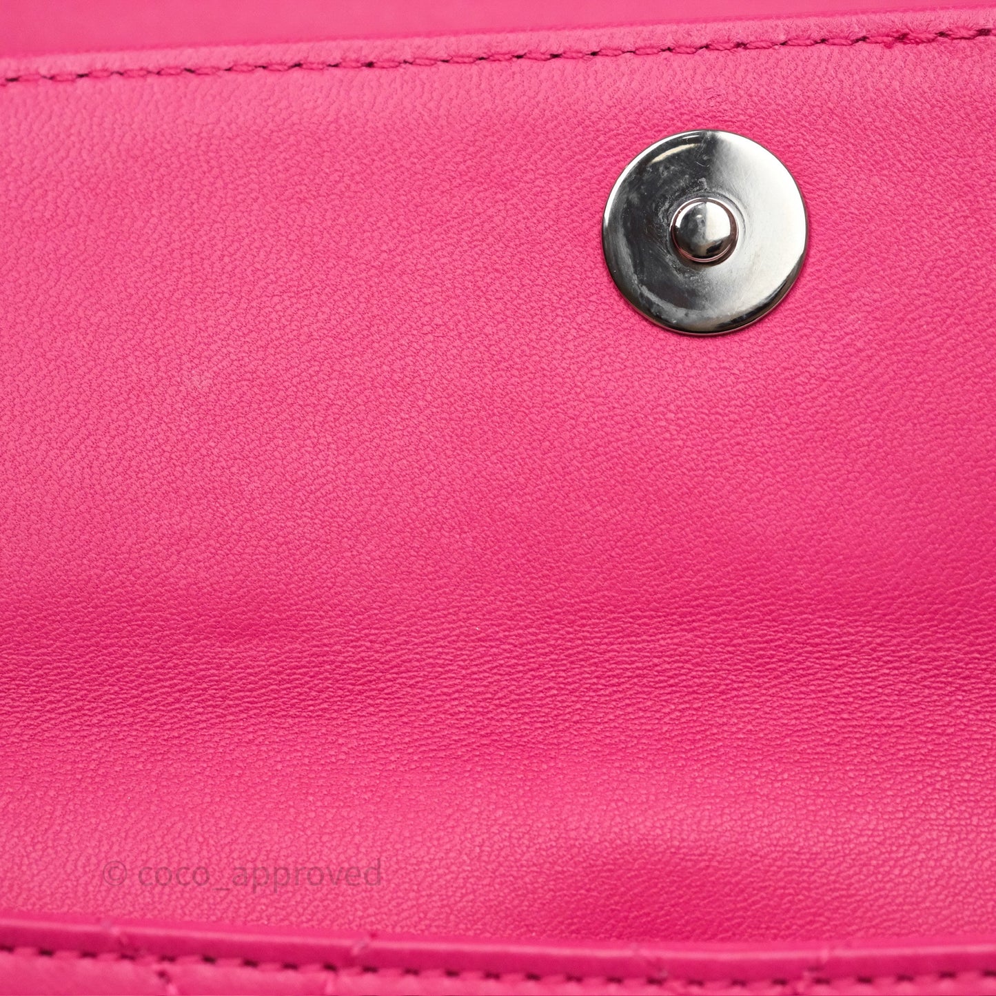 Chanel Stitched Double Flap Bag Pink Calfskin Silver Hardware