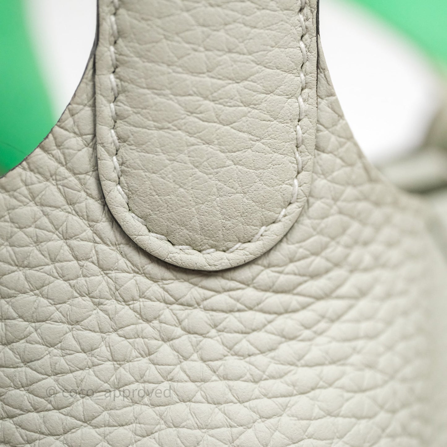 Hermes Picotin 18 Gris Neve/Vert 0V Comics Clemence Palladium Hardware