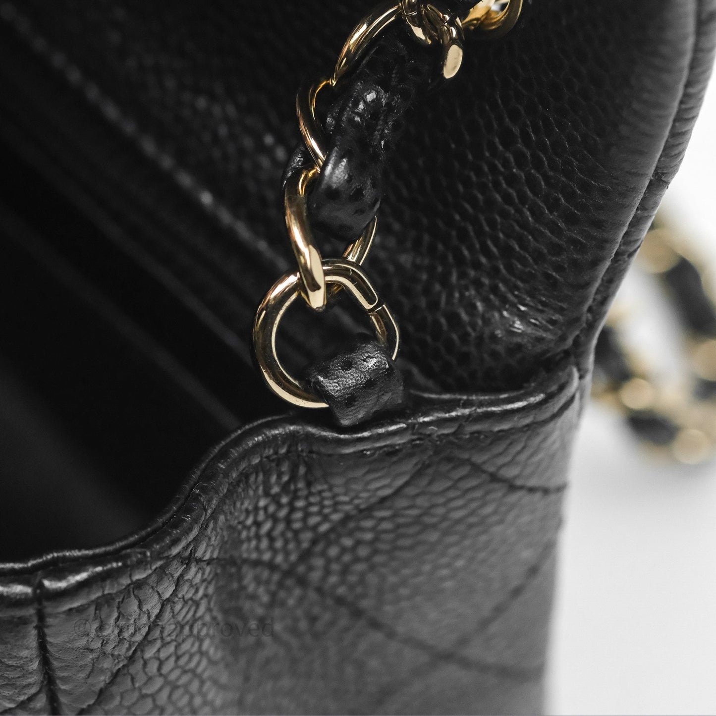Chanel Quilted Mini Rectangular Black Caviar Gold Hardware