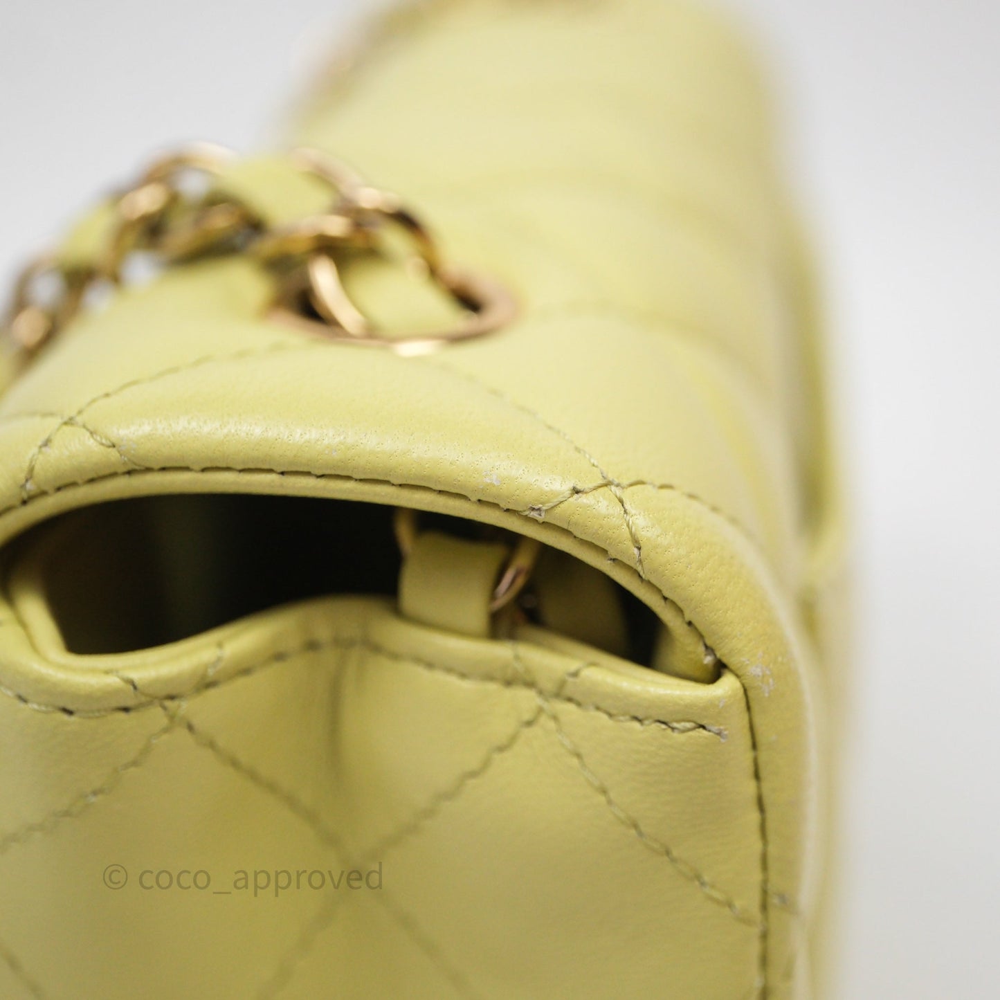 Chanel Mini Rectangular Flap Quilted Green Lambskin Gold Hardware