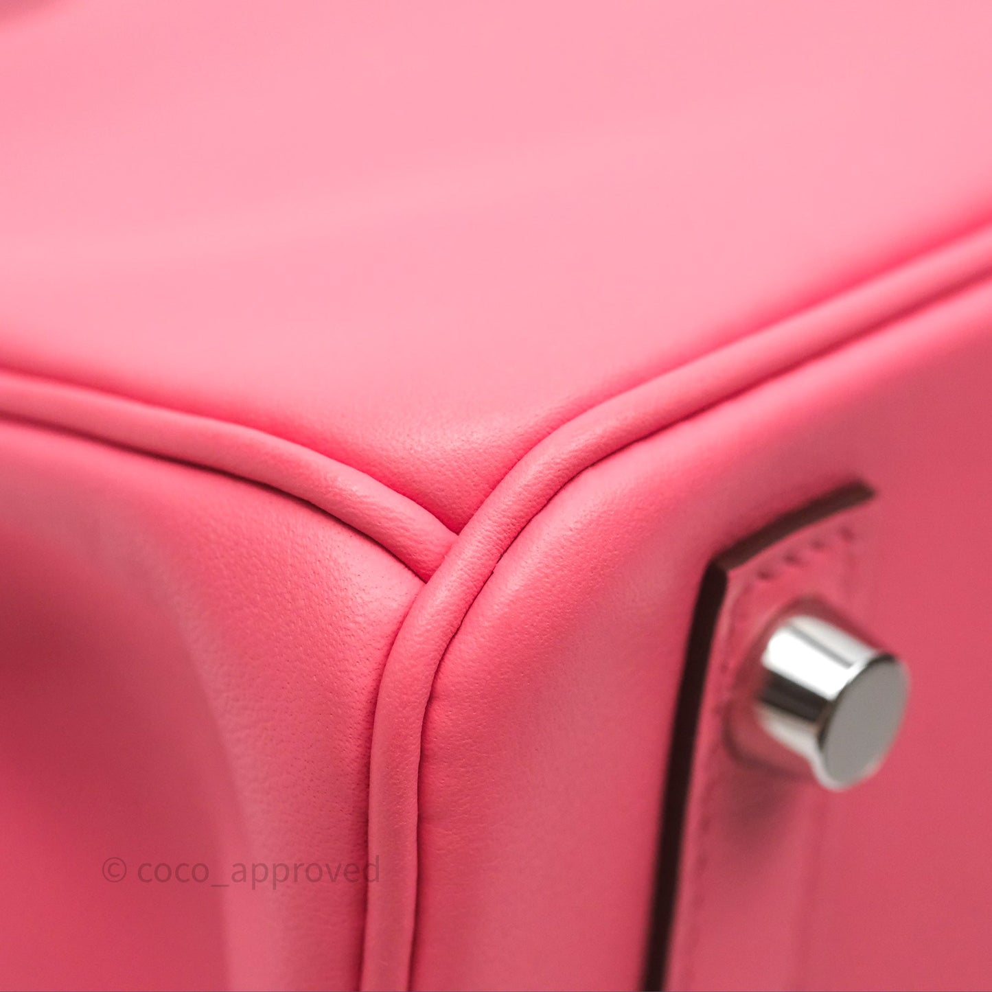 Hermès Birkin 25 Retourne Rose Azalee 8W Swift Palladium Hardware