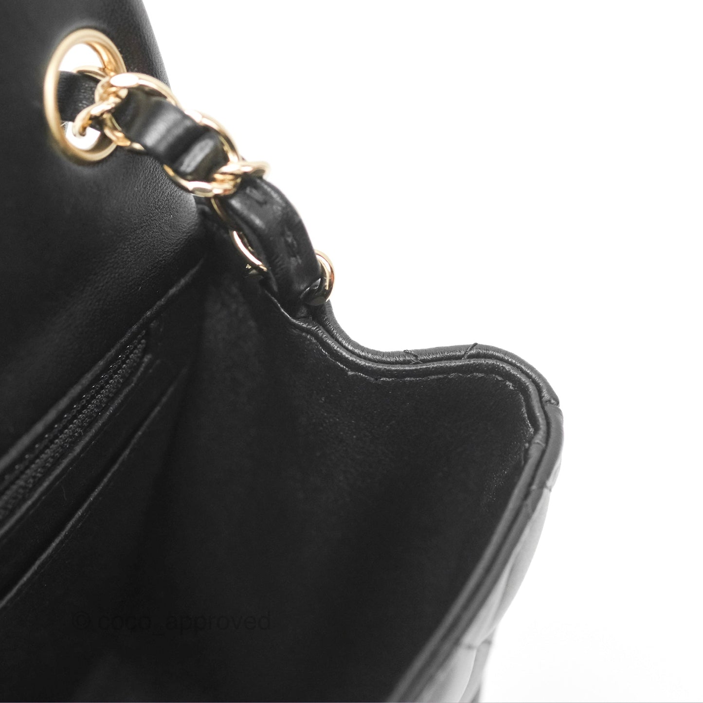 Chanel Mini Square Black Lambskin Gold Hardware