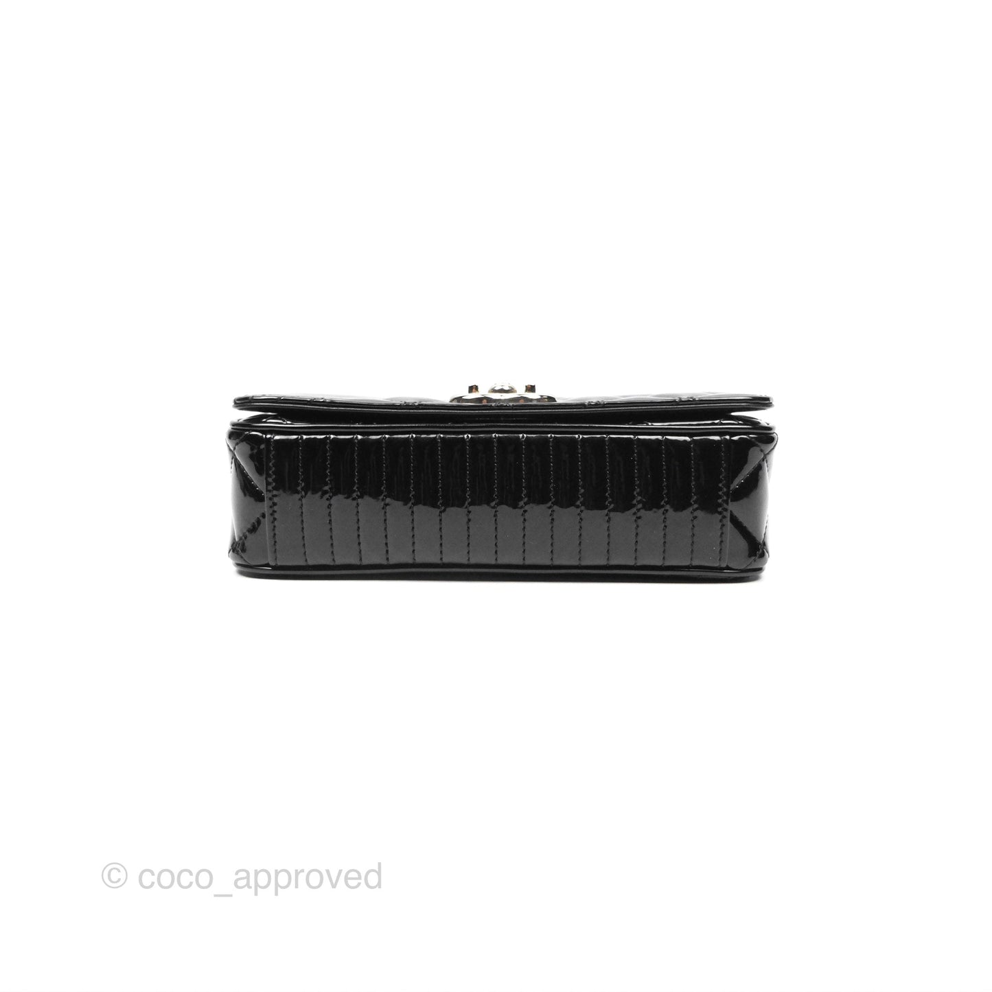 Chanel Small Flap Coco Boy Black Patent Silver Hardware