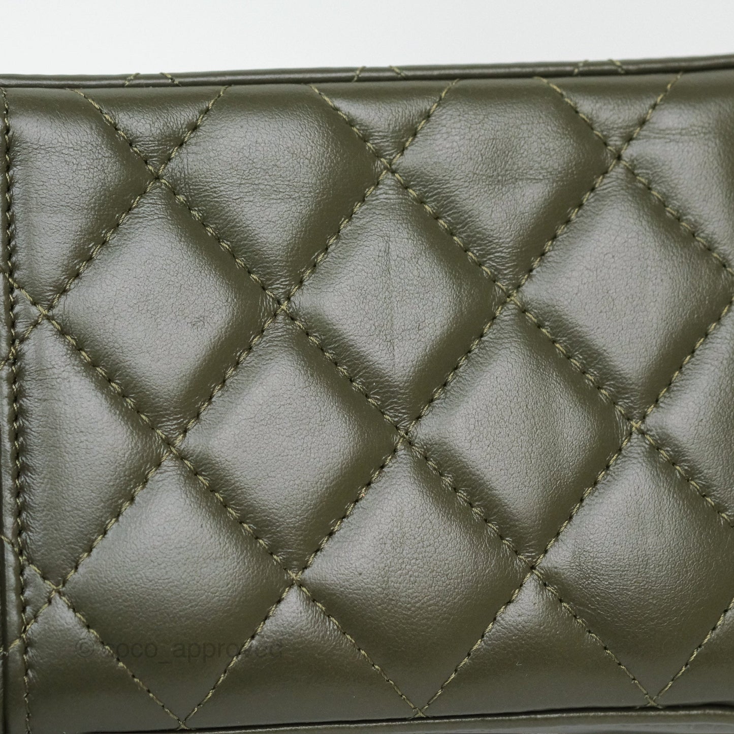 Chanel All Slide Vanity with Adjustable Chain Dark Olive Green Lambskin Aged Gold Hardware