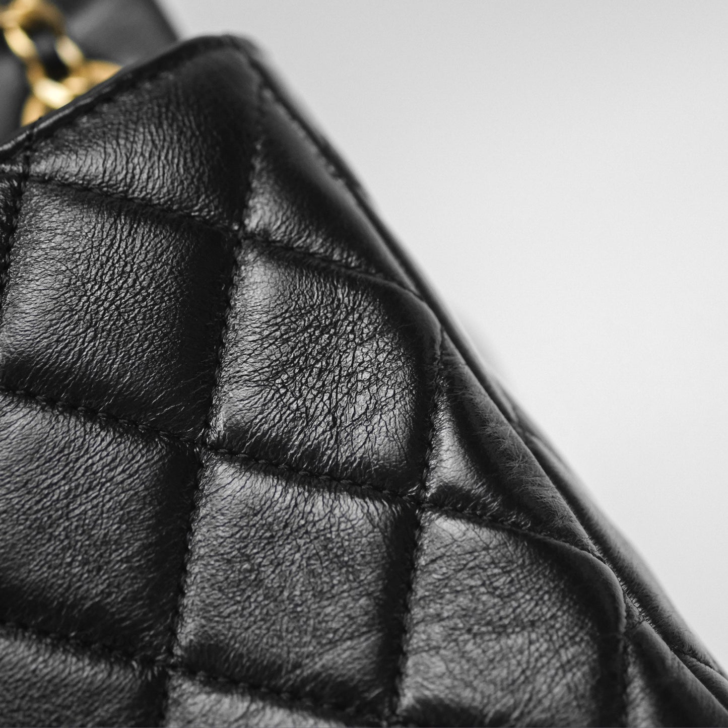 Chanel Quilted Flap Bag Black Lambskin Aged Gold Hardware 22P