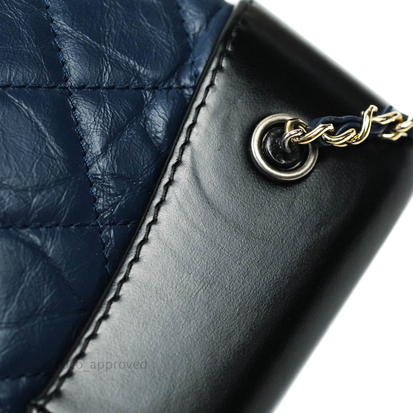 Chanel Small Gabrielle Backpack Navy Black Aged Calfskin