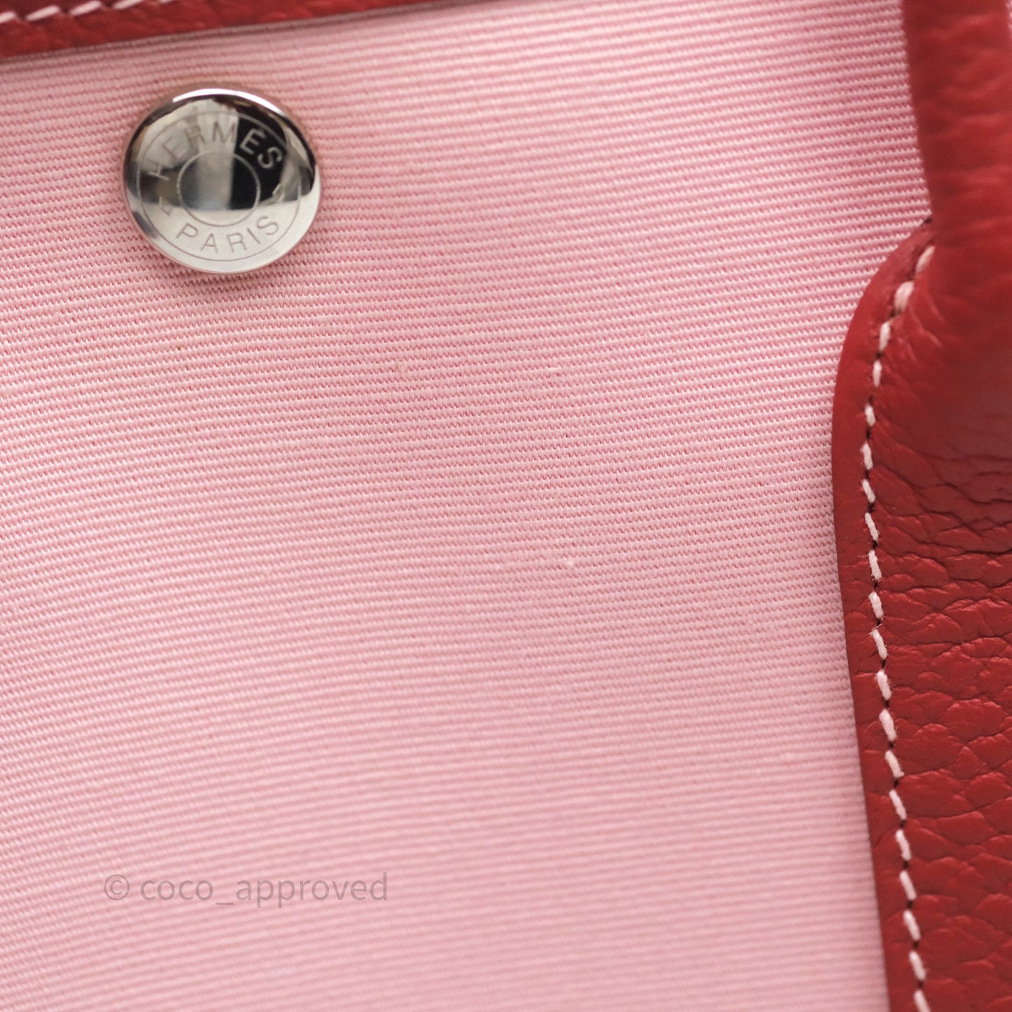 Hermès Garden Party 30 Canvas Rose Sakura 3Q/ Rouge Duchesse 2V