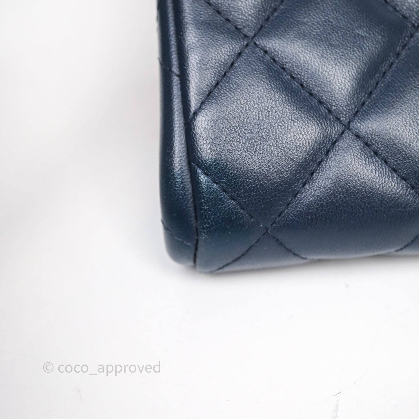 Chanel Quilted Clutch with Chain Lambskin Navy Gun Metal Hardware