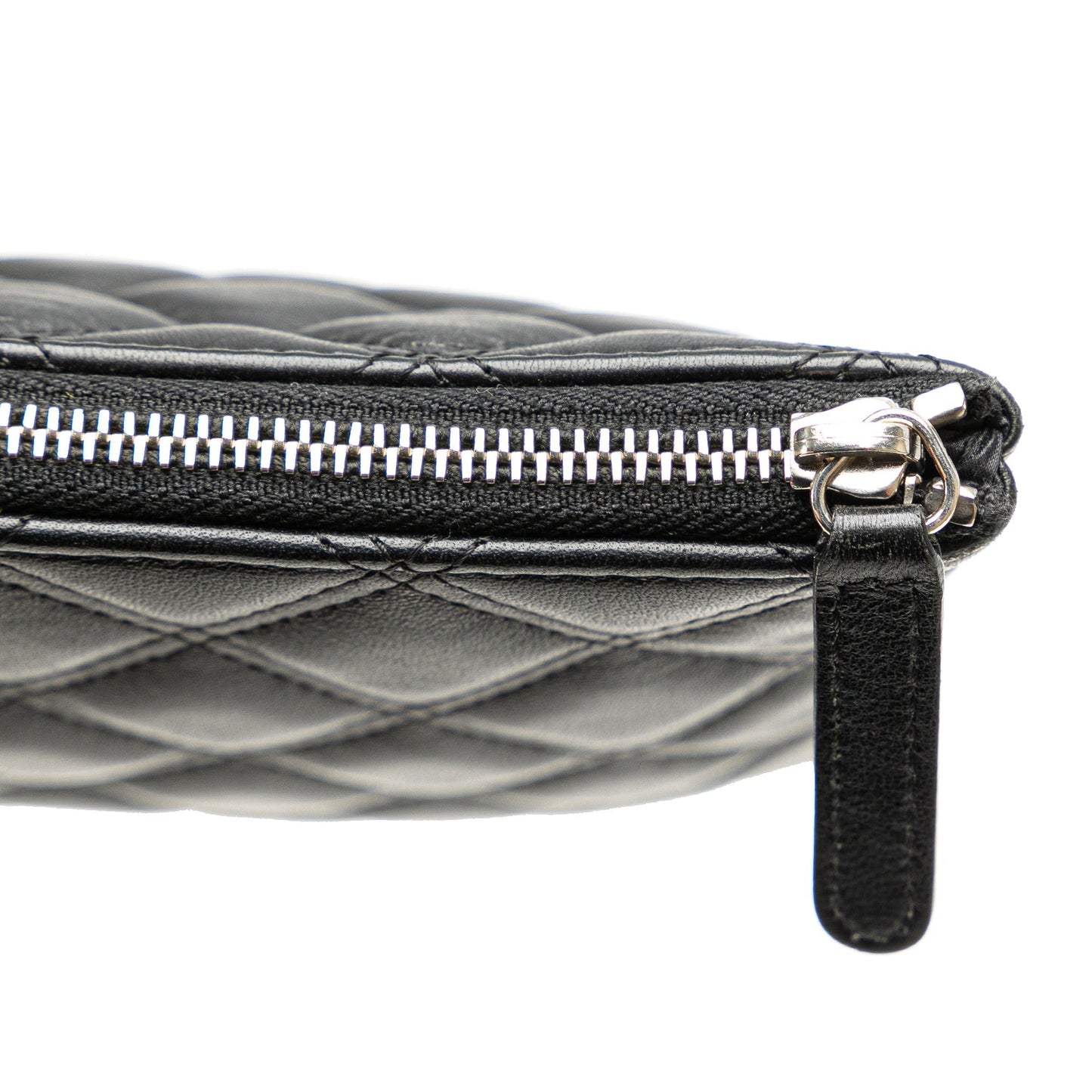 CHANEL Lambskin Double Stitch Cosmetic Case Clutch Bag