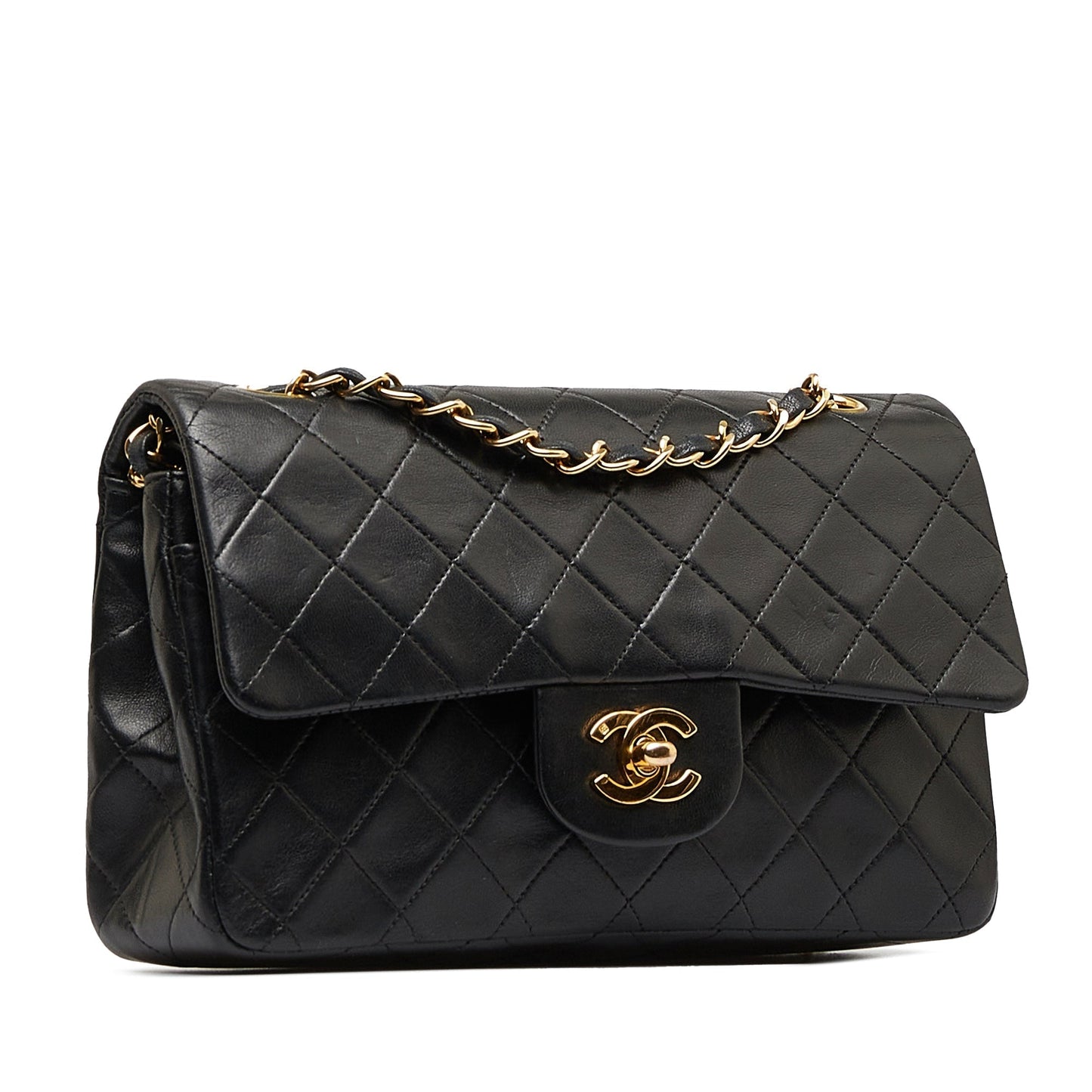 Luxury Chanel Classic Double Flap Small Black Lambskin Gold