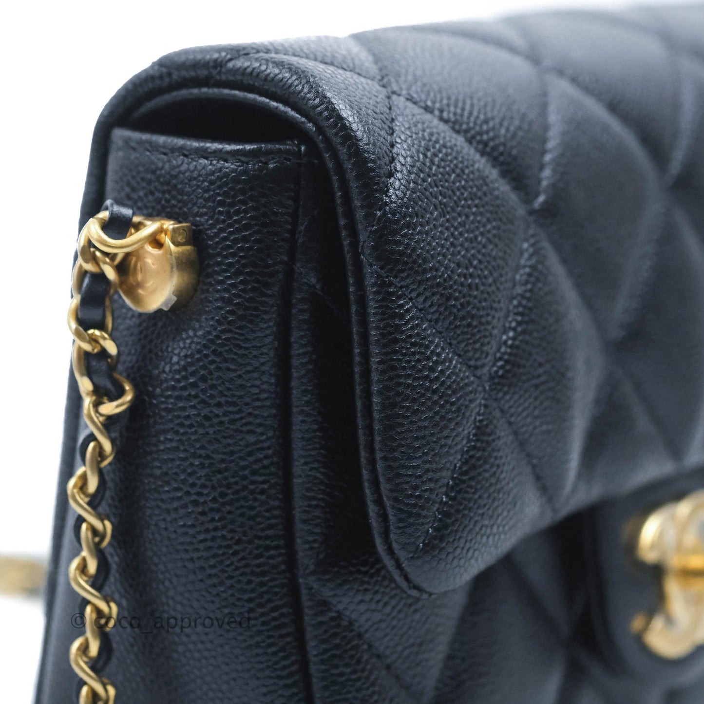 Chanel Quilted My Perfect Mini Iridescent Black Caviar Aged Gold Hardware 21K