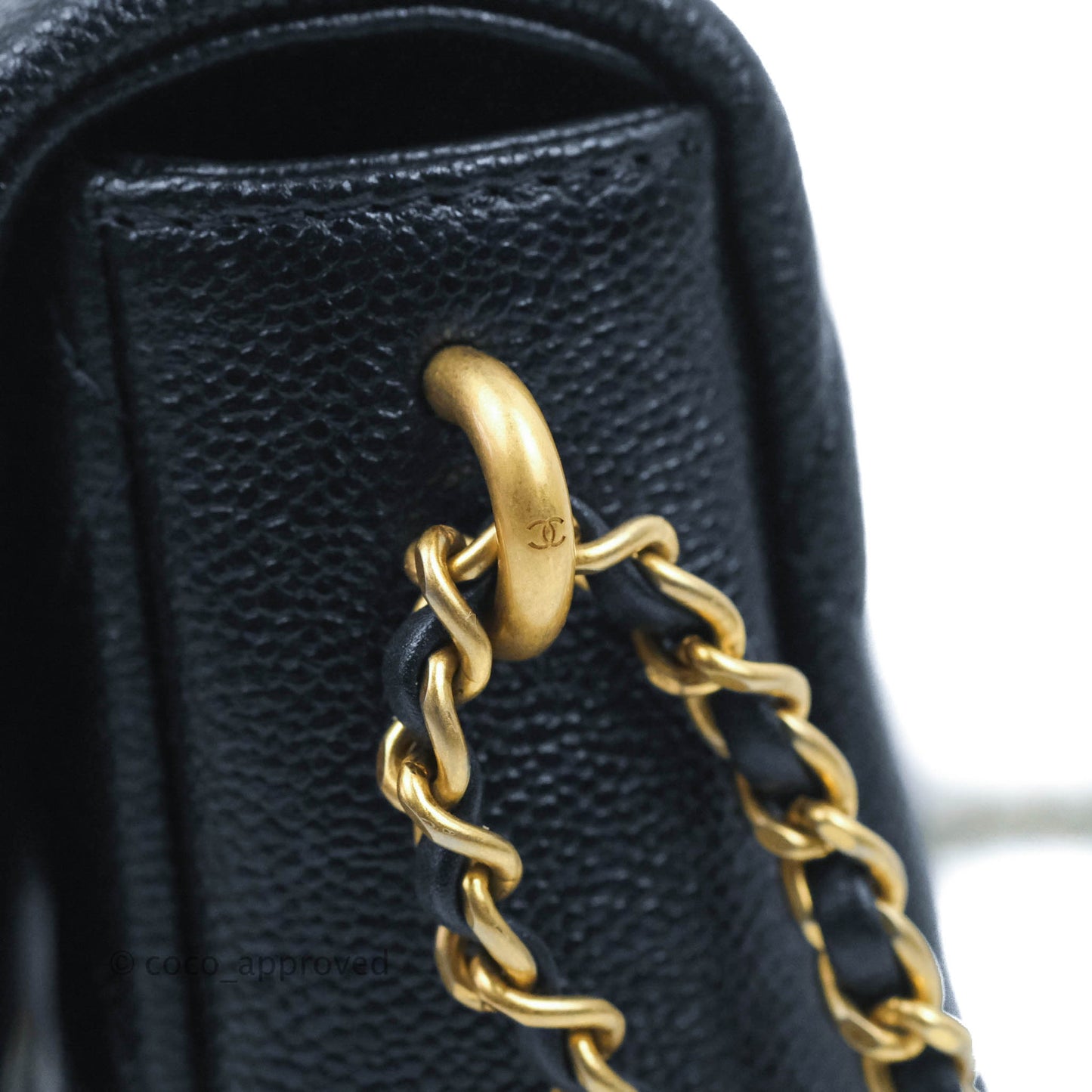 Chanel Quilted My Perfect Mini Iridescent Black Caviar Aged Gold Hardware 21K
