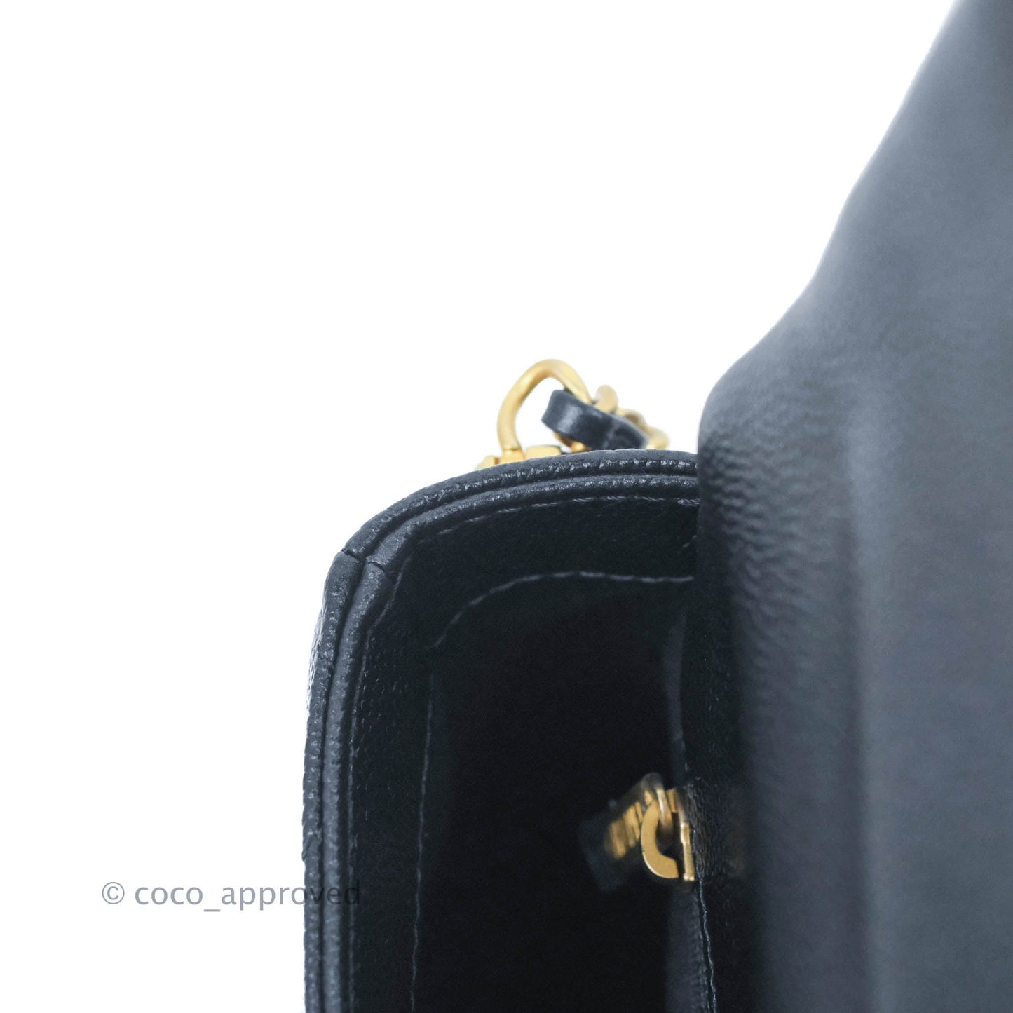 Chanel Quilted My Perfect Mini Iridescent Black Caviar Aged Gold Hardware 21K