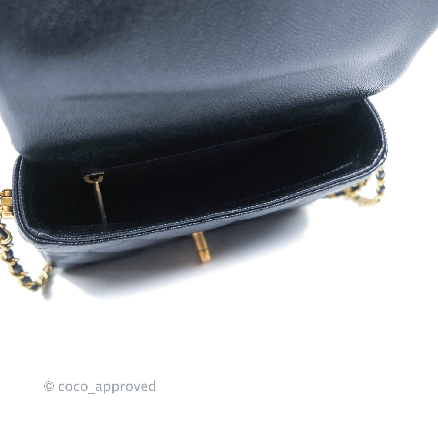 Chanel Quilted My Perfect Mini Iridescent Black Caviar Aged Gold Hardware 21K