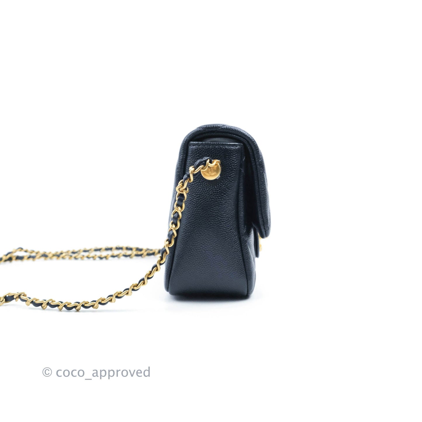 Chanel Quilted My Perfect Mini Iridescent Black Caviar Aged Gold Hardware 21K