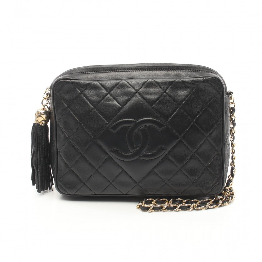 Luxury Chanel Lambskin Camera Chain Bag Black