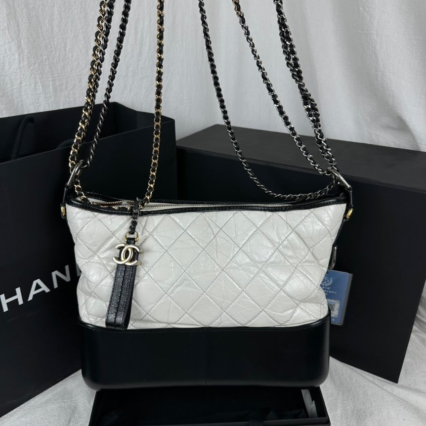 Luxury Chanel Gabrielle Hobo Quilted Aged Calfskin Small