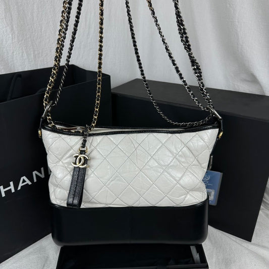 Luxury Chanel Gabrielle Hobo Quilted Aged Calfskin Small