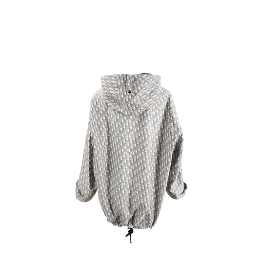 Dior Size XS Hooded Anorak Oblique Jacquard Technical Taffeta Grey
