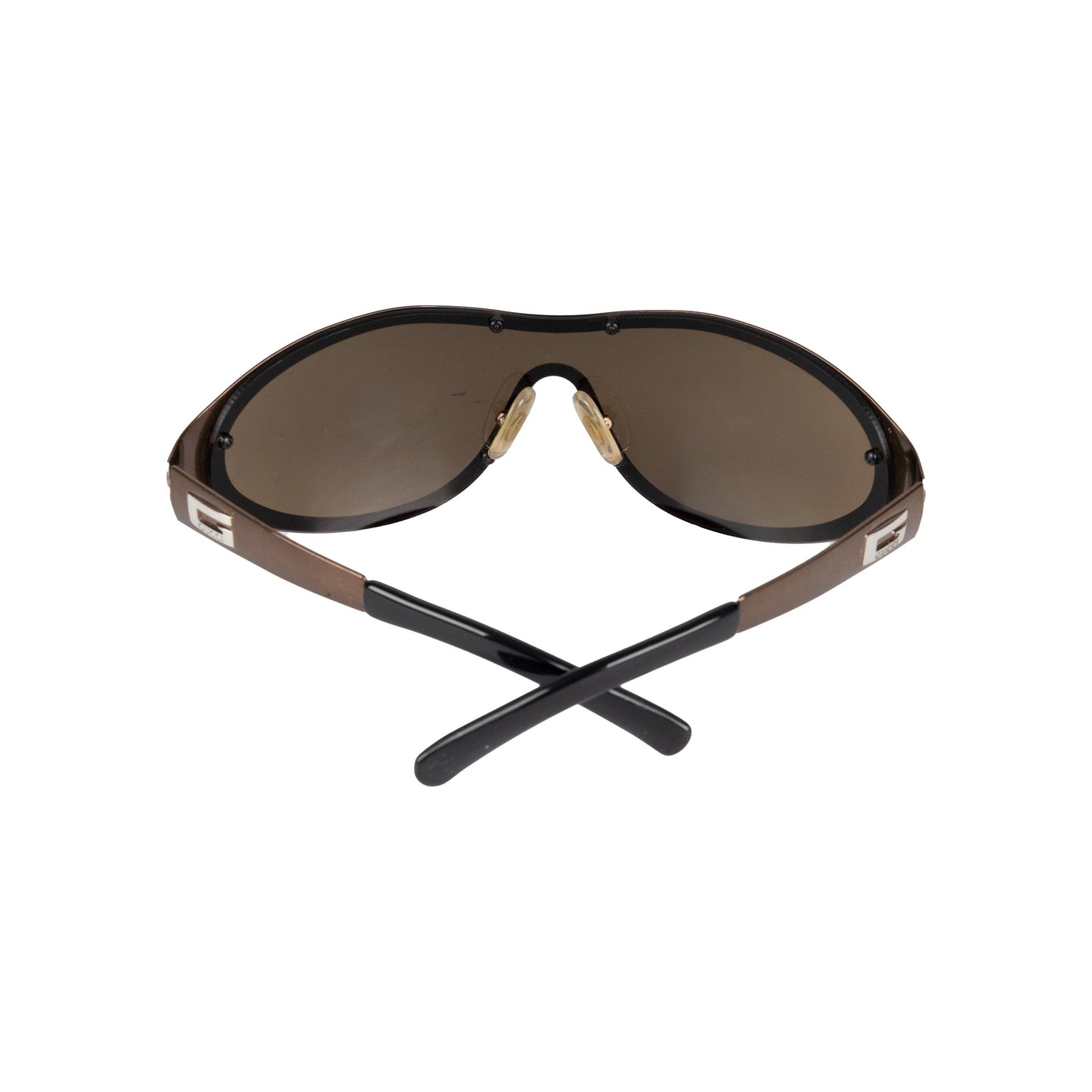 Luxury Gucci Trending 2025 Metallic Shield Sunglasses - '90s