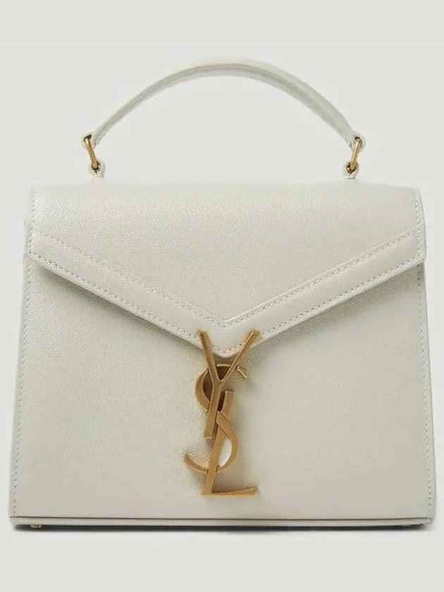 Luxury Saint Laurent Casandra Monogram Mini Top Handle Cross Bag White