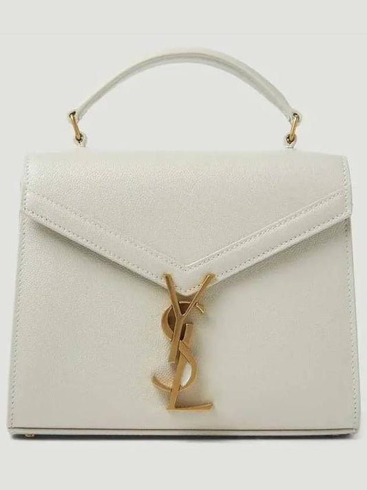 Luxury Saint Laurent Casandra Monogram Mini Top Handle Cross Bag White